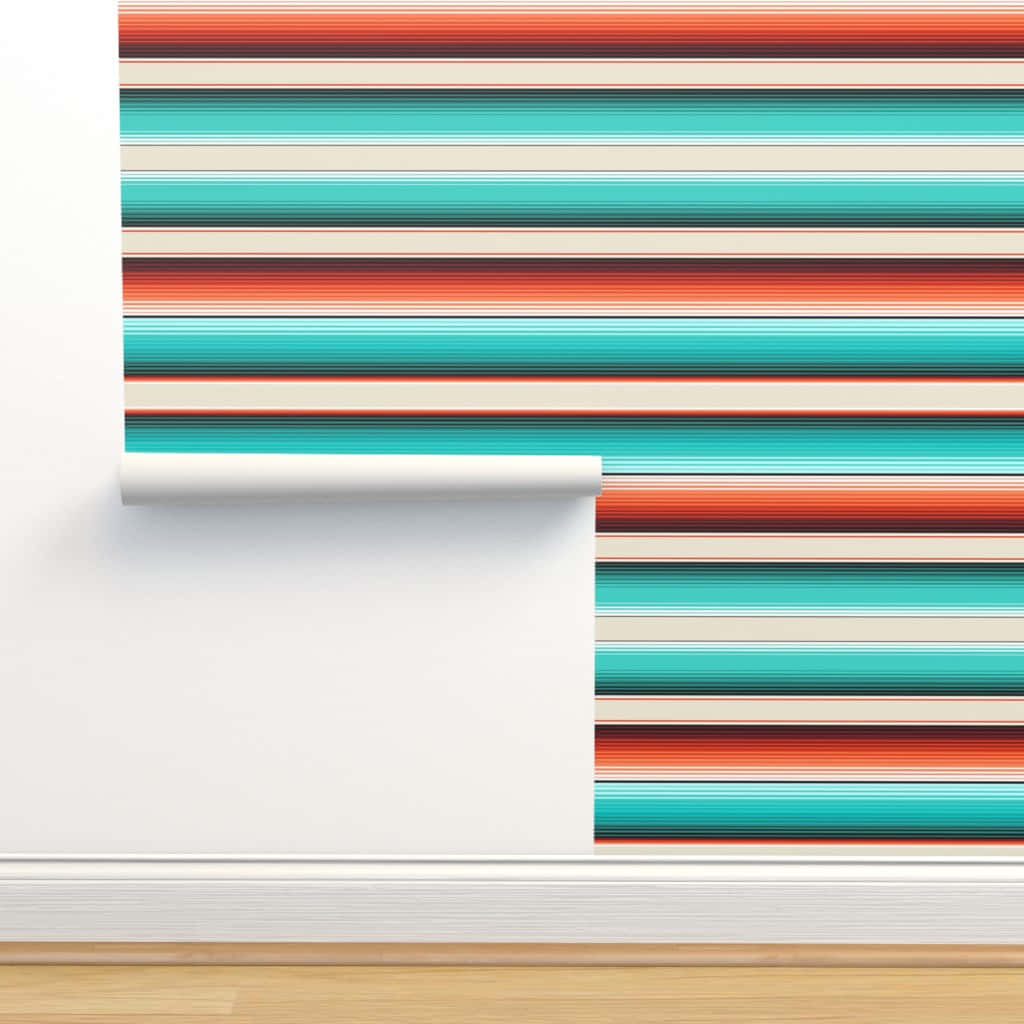 Serape, teal, orange, SD Desktop Wallpaper