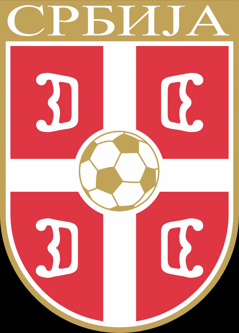 Serbia National Football Team, red white cross, gold border, SD Phone Wallpaper