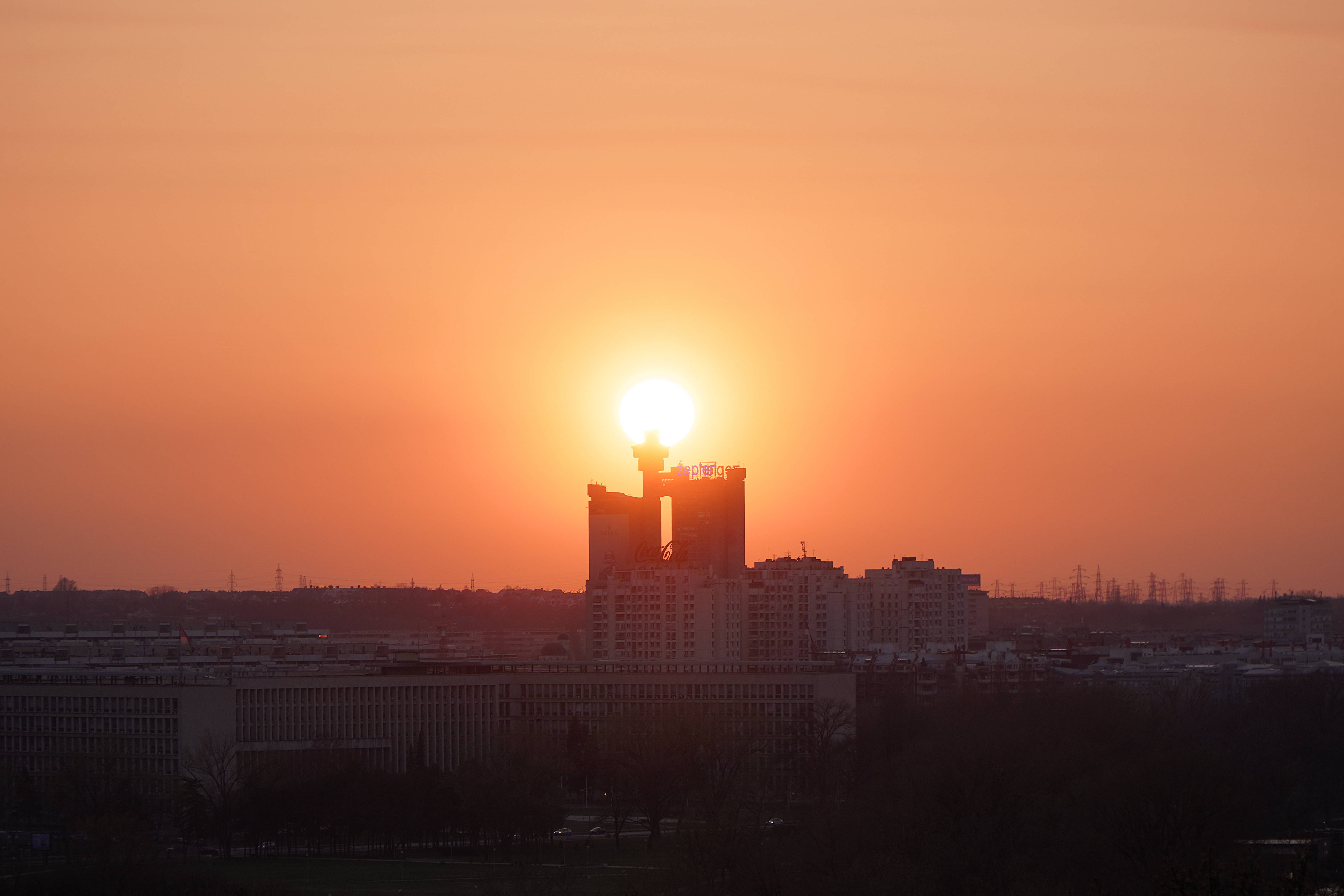 Serbia, Sunset, Orange Sky, 4K Desktop Wallpaper