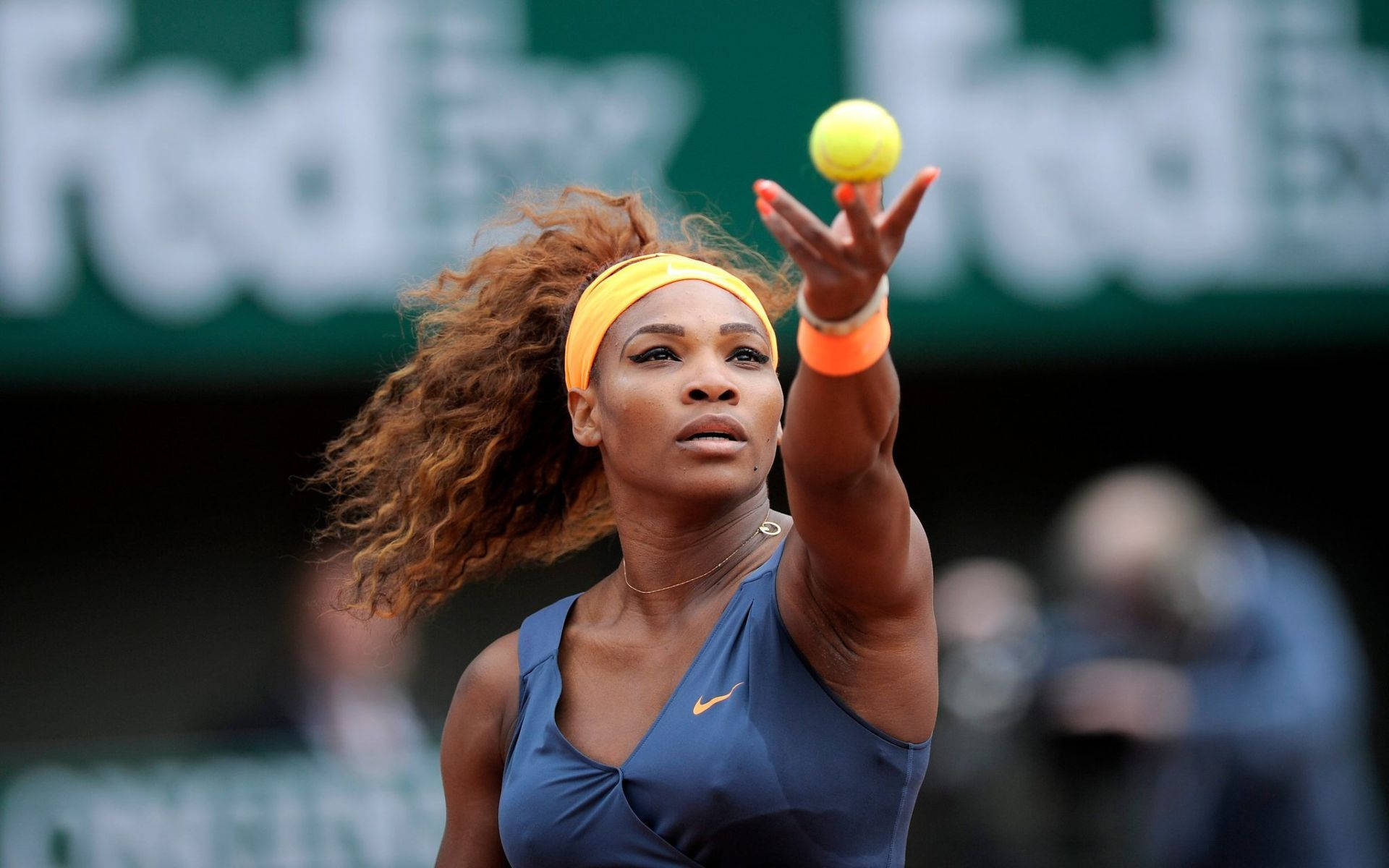 Serena Williams, tennis ball, serve, Full HD Desktop Wallpaper
