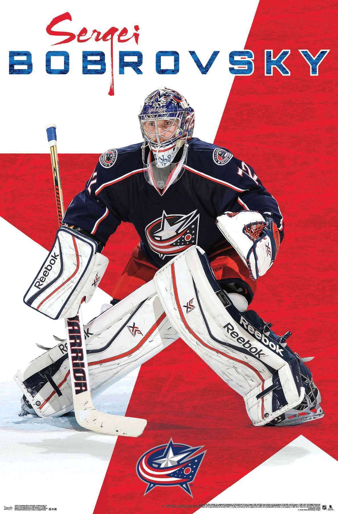 Sergei Bobrovsky, full gear, crouches ready, HD Phone Wallpaper