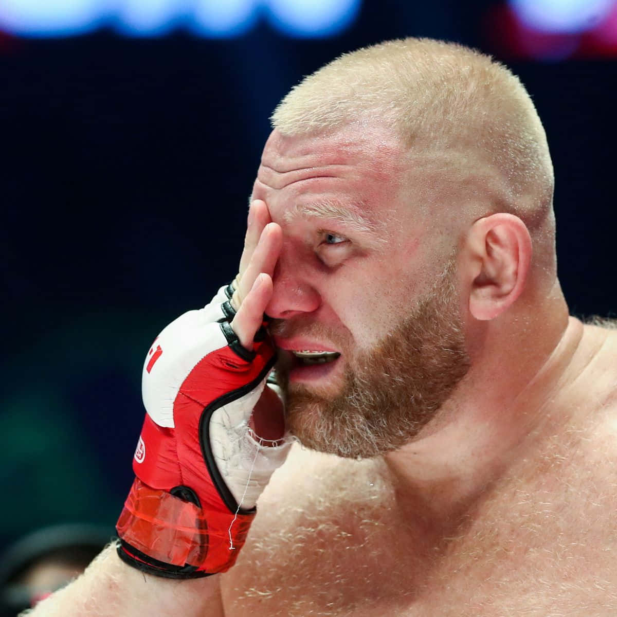 Sergei Kharitonov, red and white glove, muscular fighter, SD Desktop Wallpaper