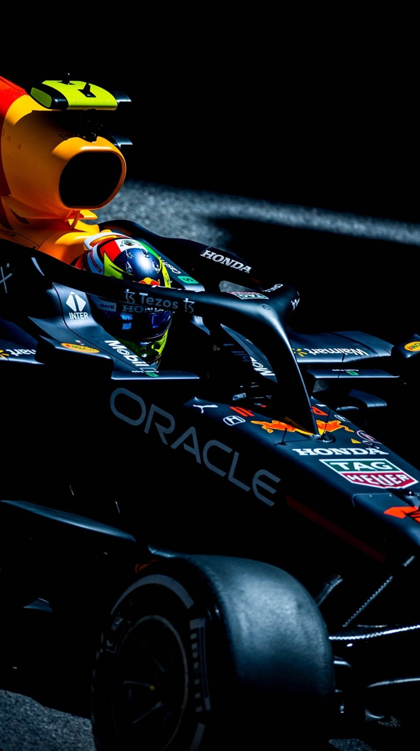 Sergio Perez, Formula 1 race car, driver in helmet, 2K Phone Wallpaper