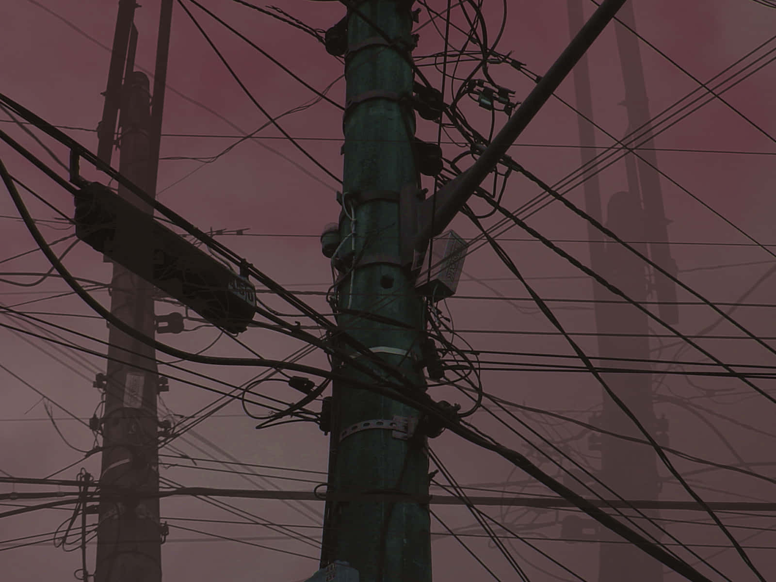 Serial Experiments Lain, robotic avatar, hazy pinkish sky, HD Desktop Wallpaper