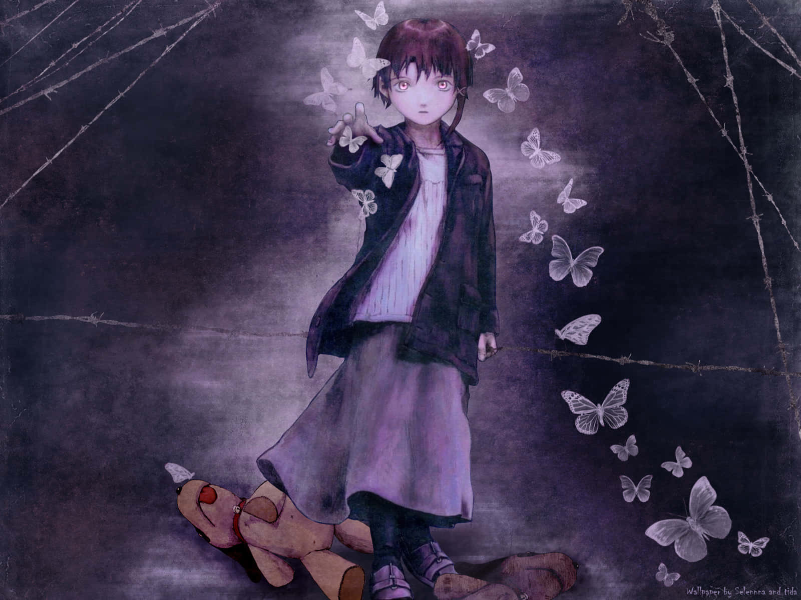 Serial experiments lain, Lain, red eyes, HD Desktop Wallpaper