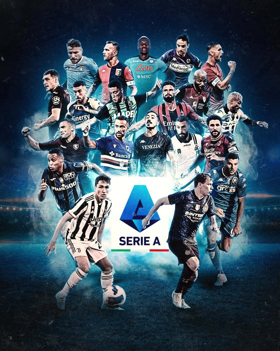 Serie A, football players, action poses, SD Phone Wallpaper