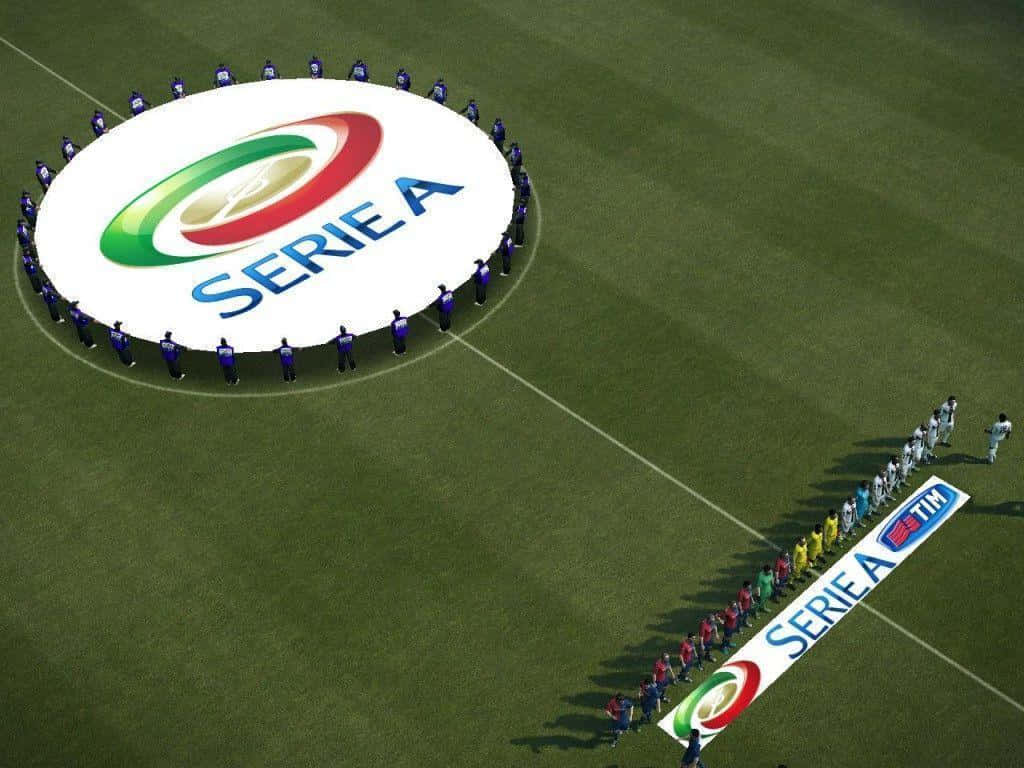 Serie A, green pitch, giant logo, SD Desktop Wallpaper