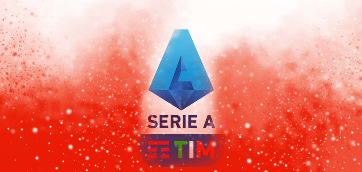 Serie A, blue geometric Serie A logo, vibrant red background, SD Desktop Wallpaper