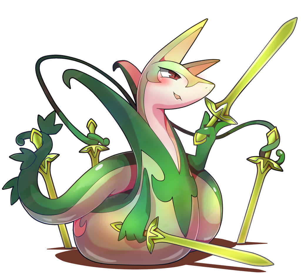 Serperior, green, pink, SD Desktop Wallpaper