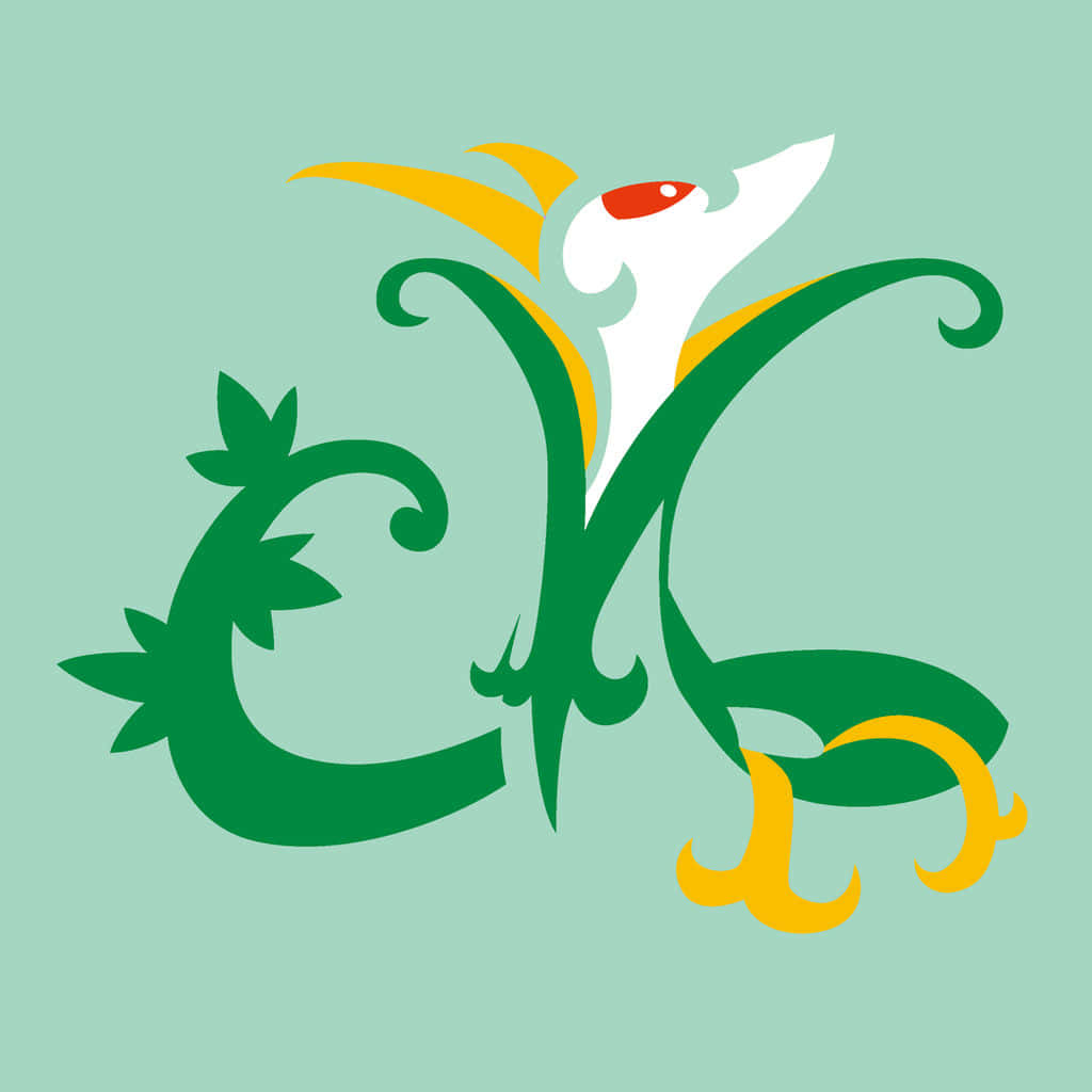 Serperior, white bird, yellow beak, SD Desktop Wallpaper