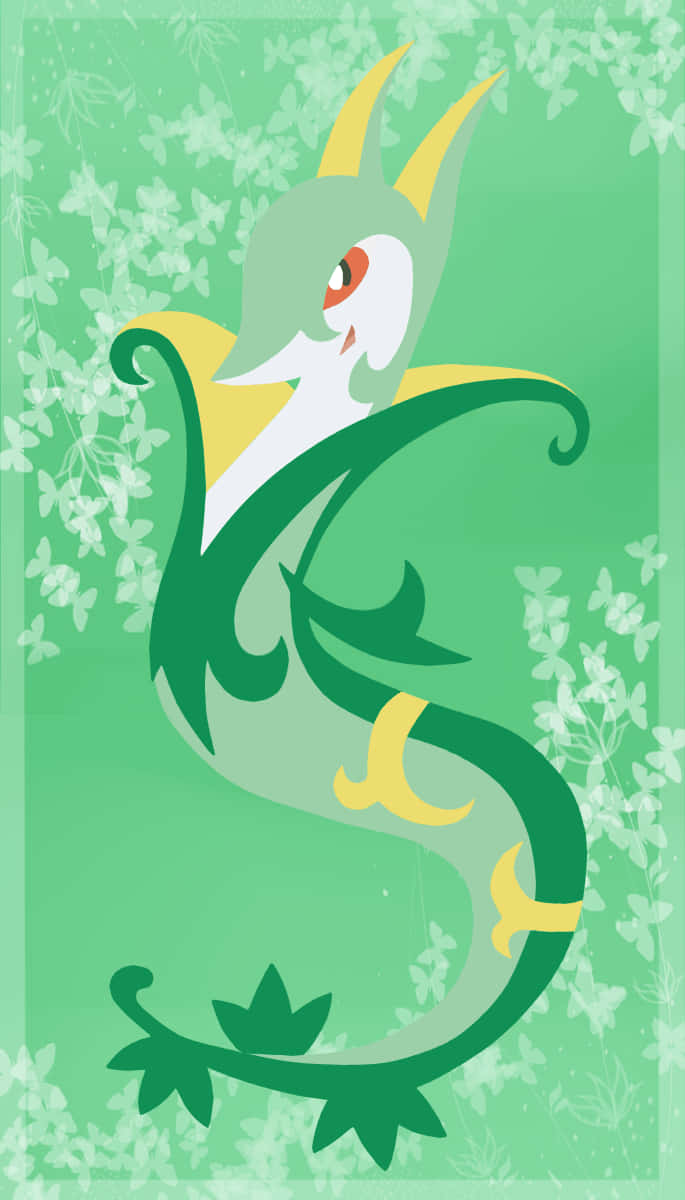 Serperior, green, yellow, SD Phone Wallpaper