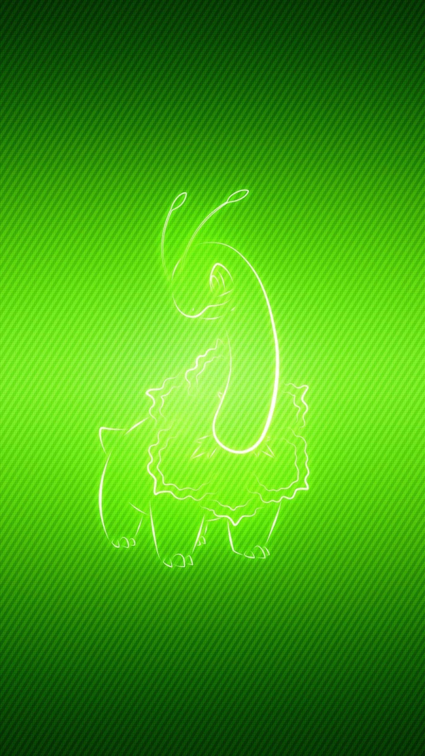 Serperior, glow line art, neon outline, 2K Phone Wallpaper
