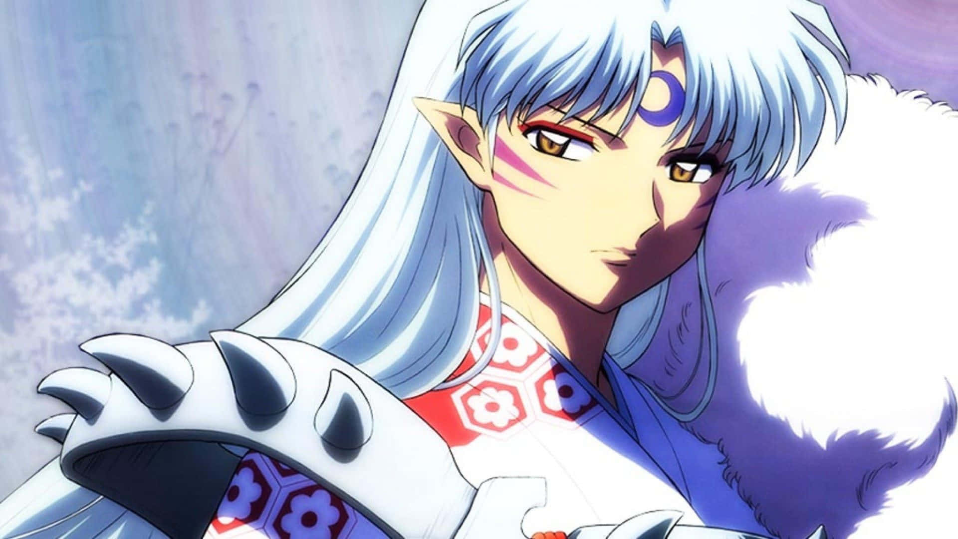 Sesshomaru, silver hair, wolf ears, Full HD Desktop Wallpaper