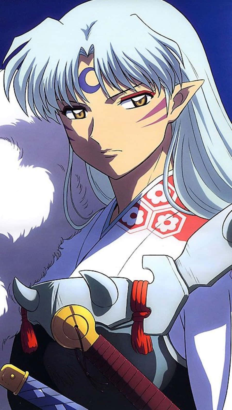 Sesshomaru, silver hair, red eyes, HD Phone Wallpaper