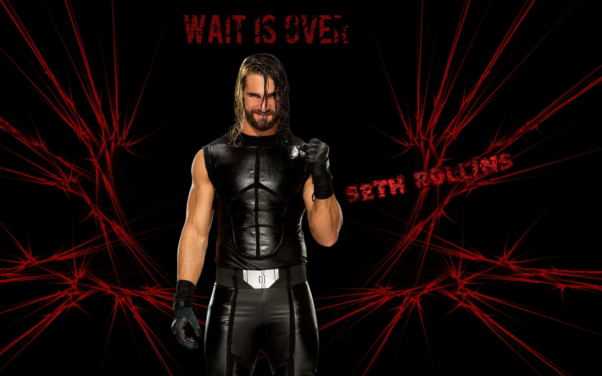 Seth Rollins, black leather gear, black background, Full HD Desktop Wallpaper