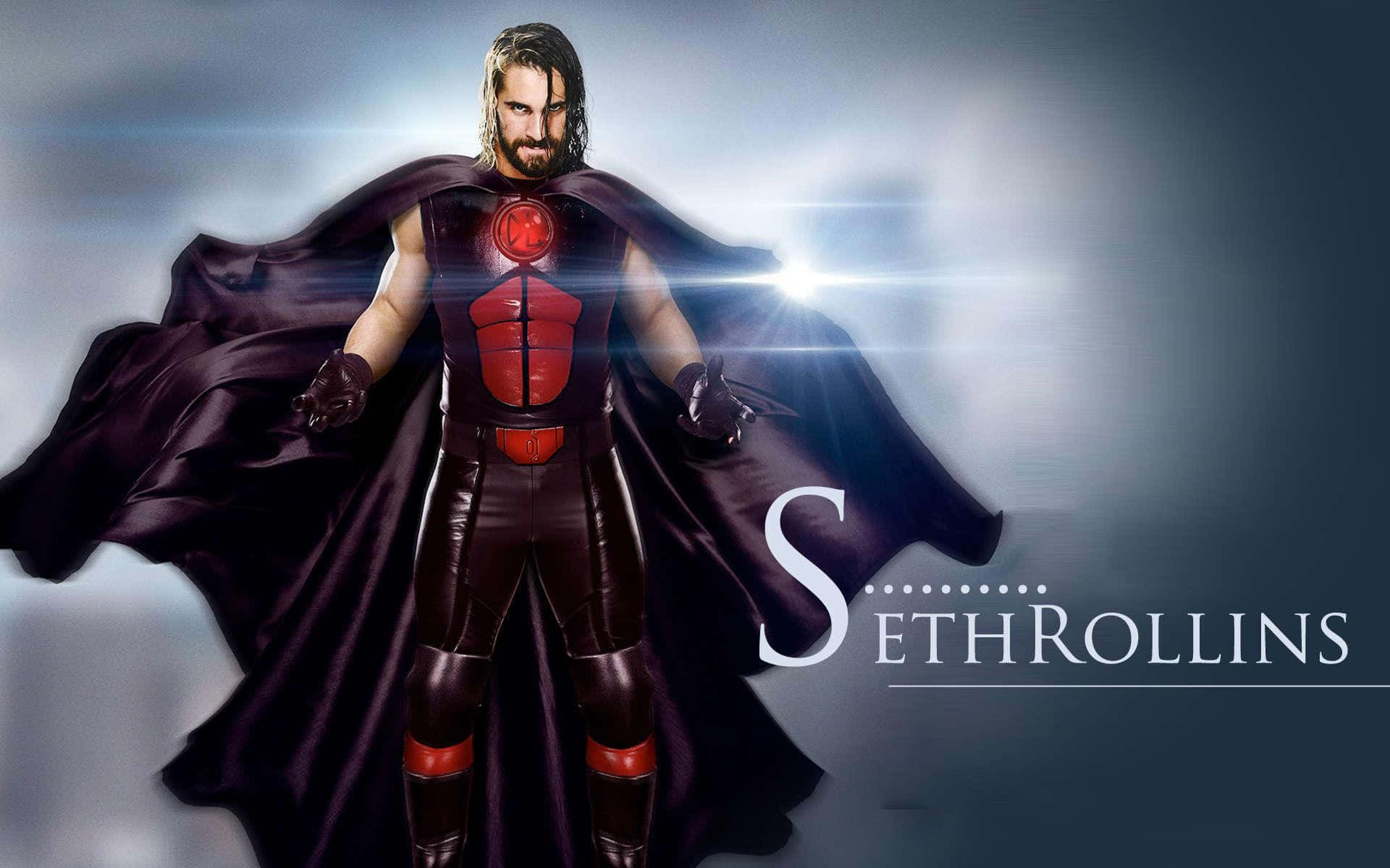 Seth Rollins, black cape, black and red superhero suit, Full HD Desktop Wallpaper