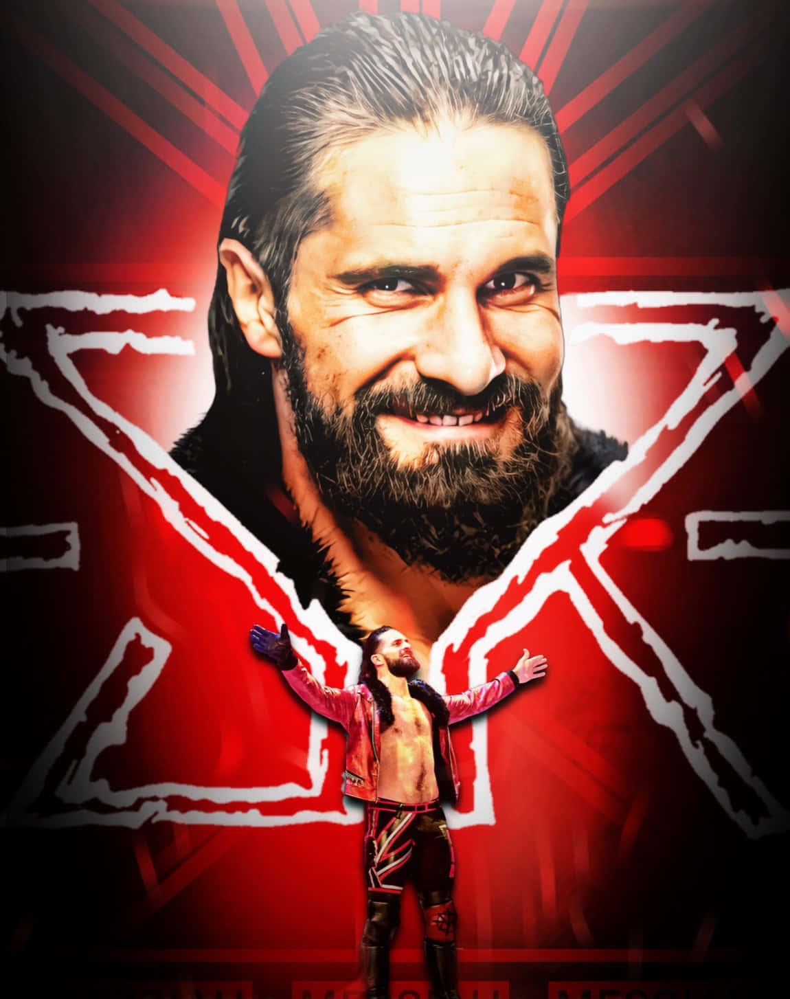 Seth Rollins, beard, long hair, HD Phone Wallpaper