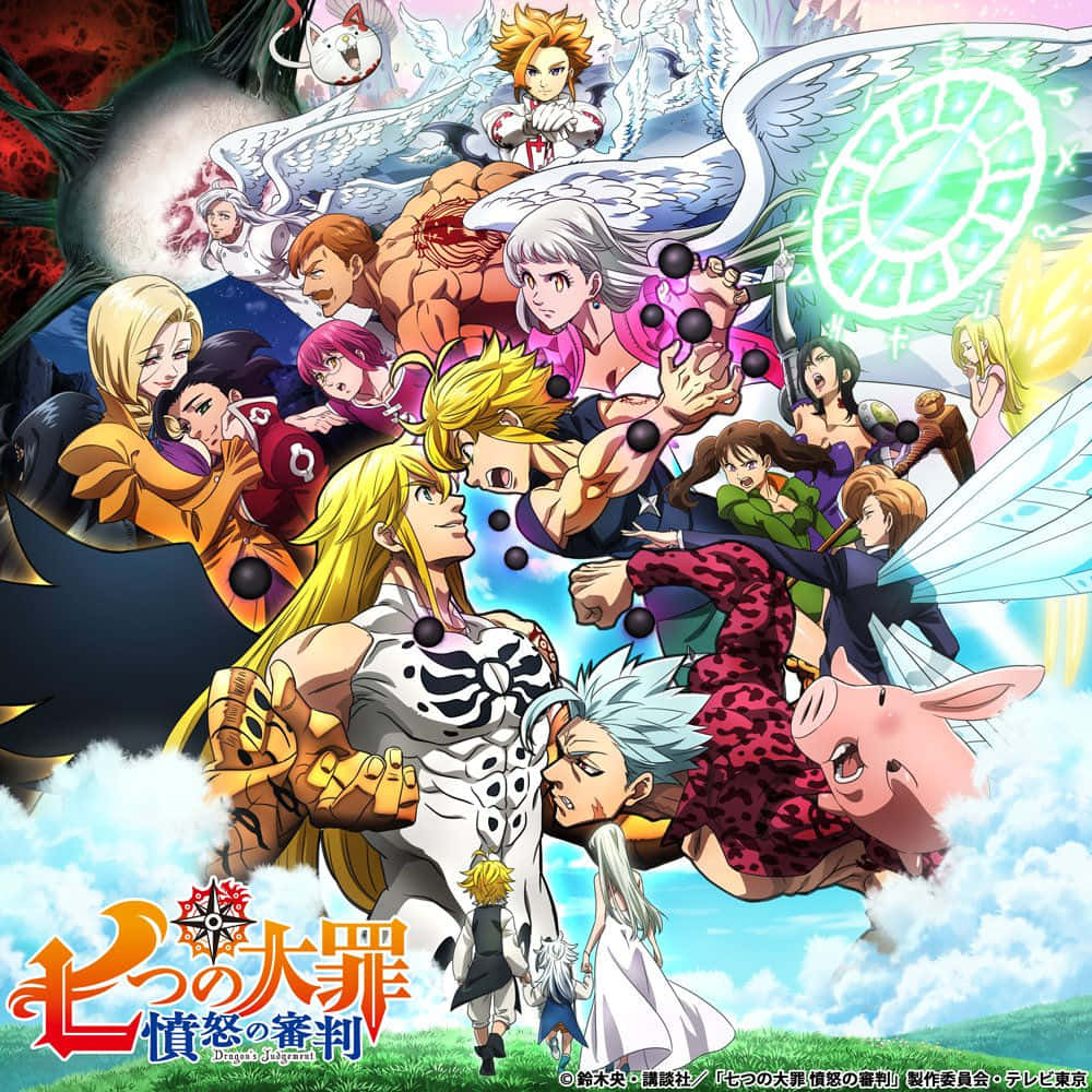 Seven Deadly Sins, anime poster, group of characters, SD Desktop Wallpaper