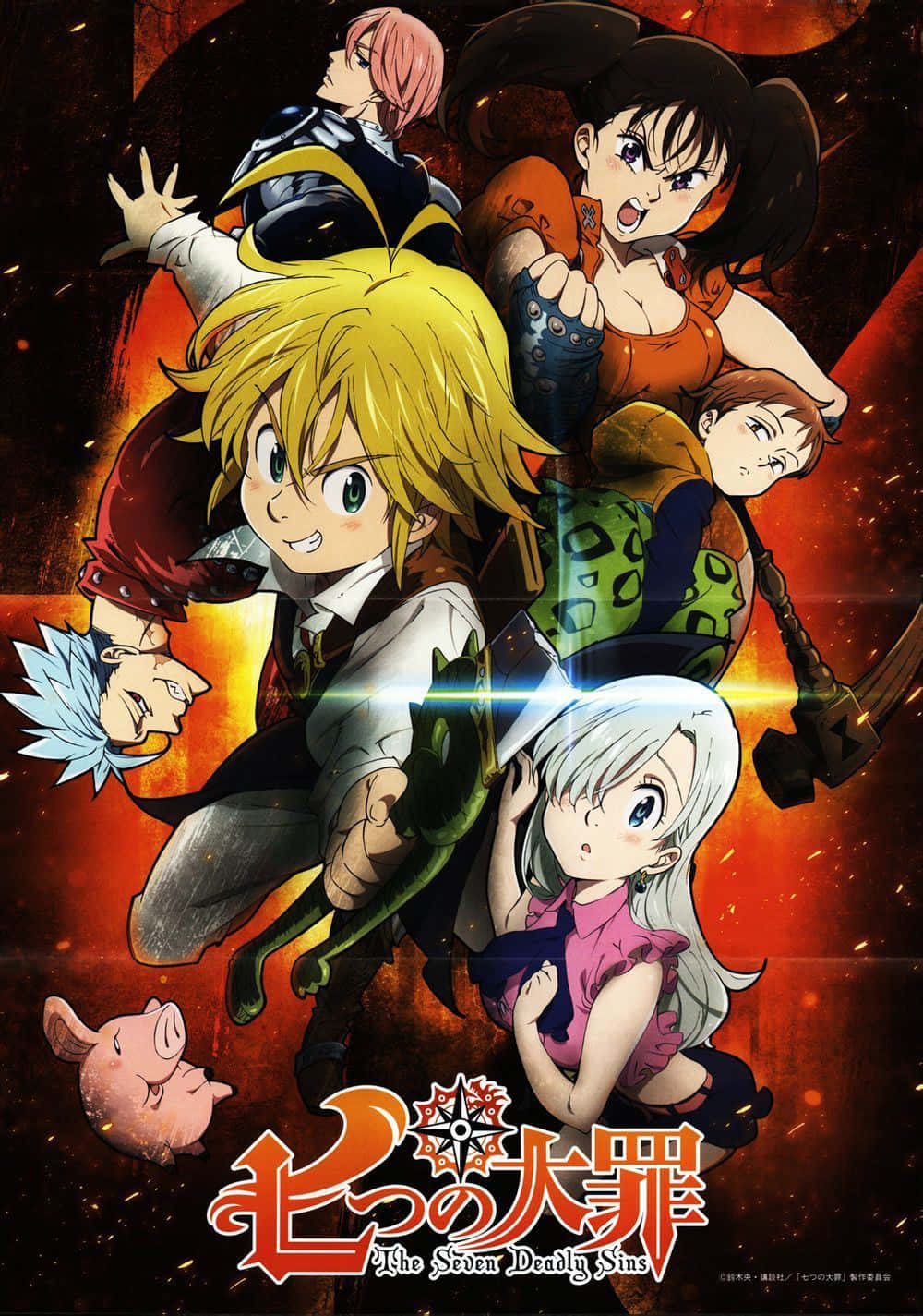 The Seven Deadly Sins, anime characters, action poses, HD Phone Wallpaper
