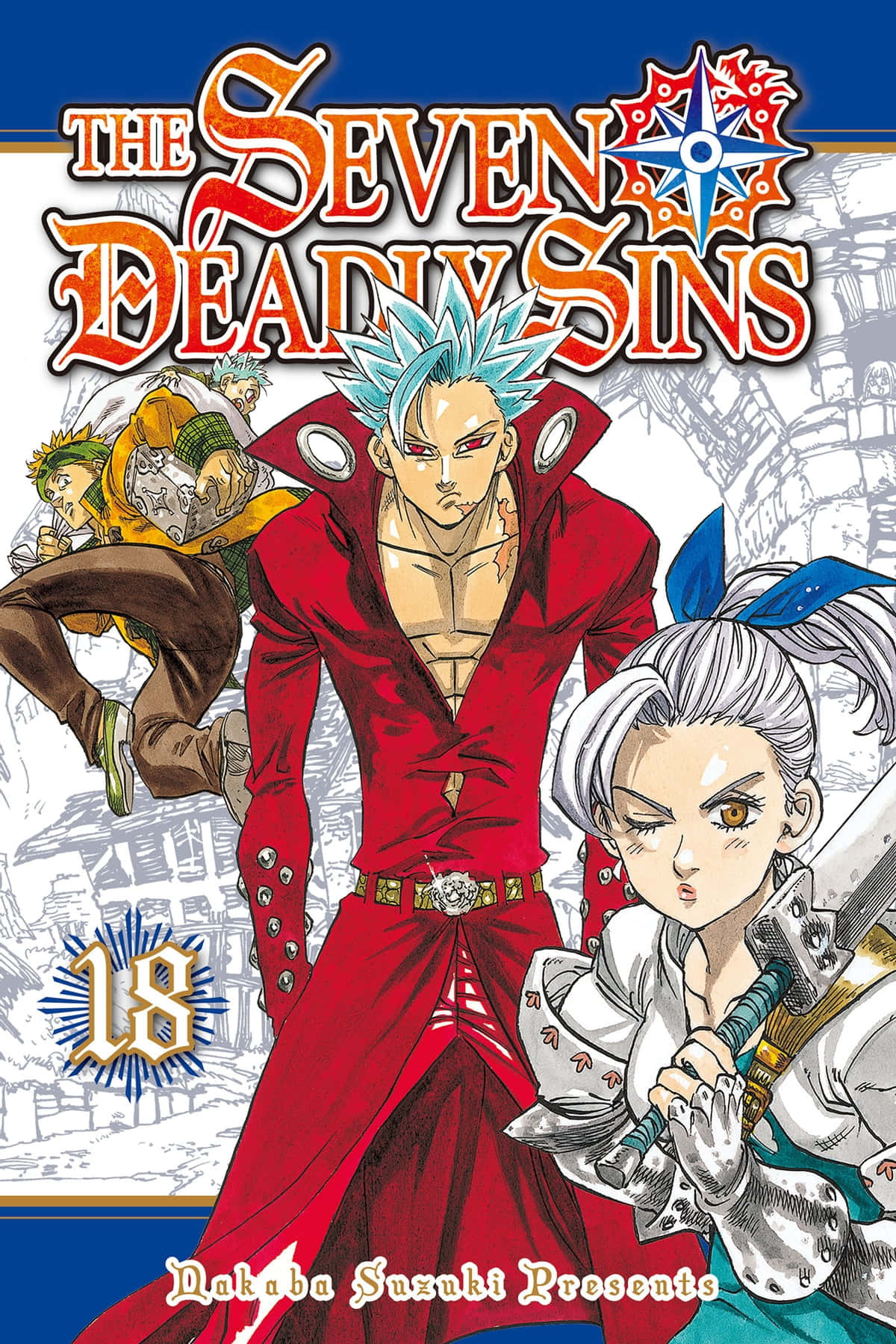 The Seven Deadly Sins, red and silver armor, stylized castle backdrop, HD Phone Wallpaper