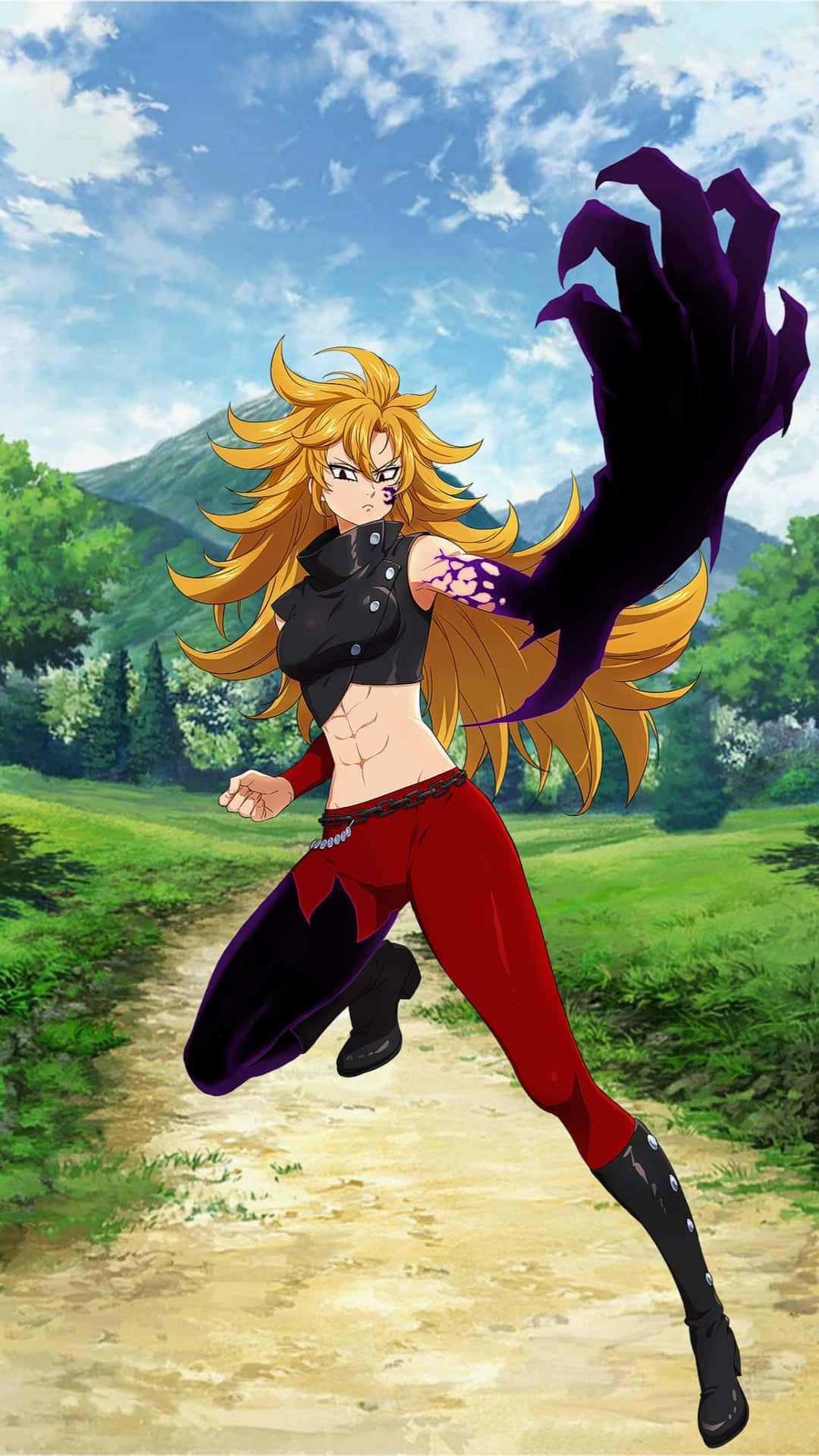 Derieri, Seven Deadly Sins, red pants, Full HD Phone Wallpaper