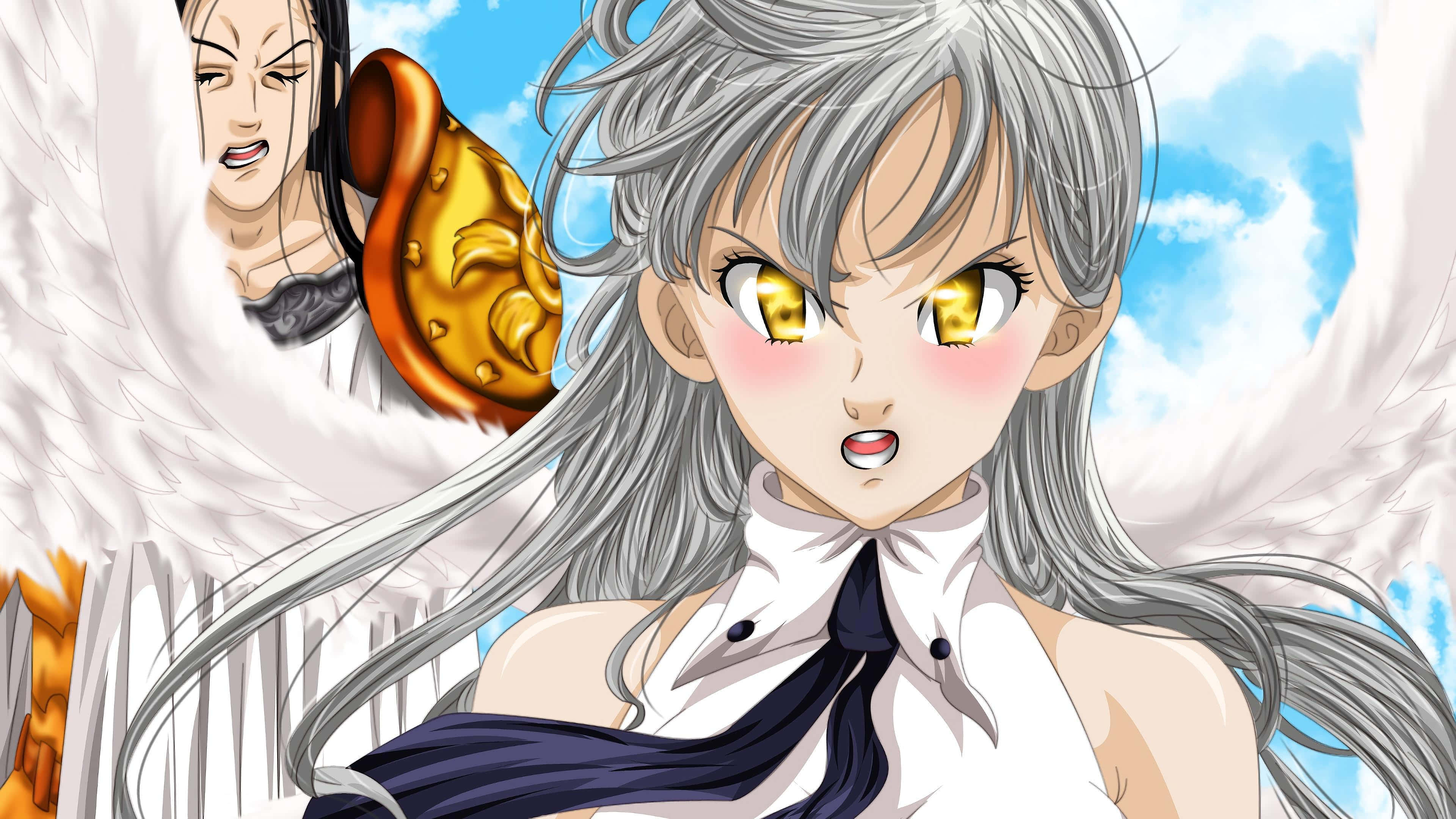 Elizabeth Liones, Seven Deadly Sins, silver hair, 4K Desktop Wallpaper