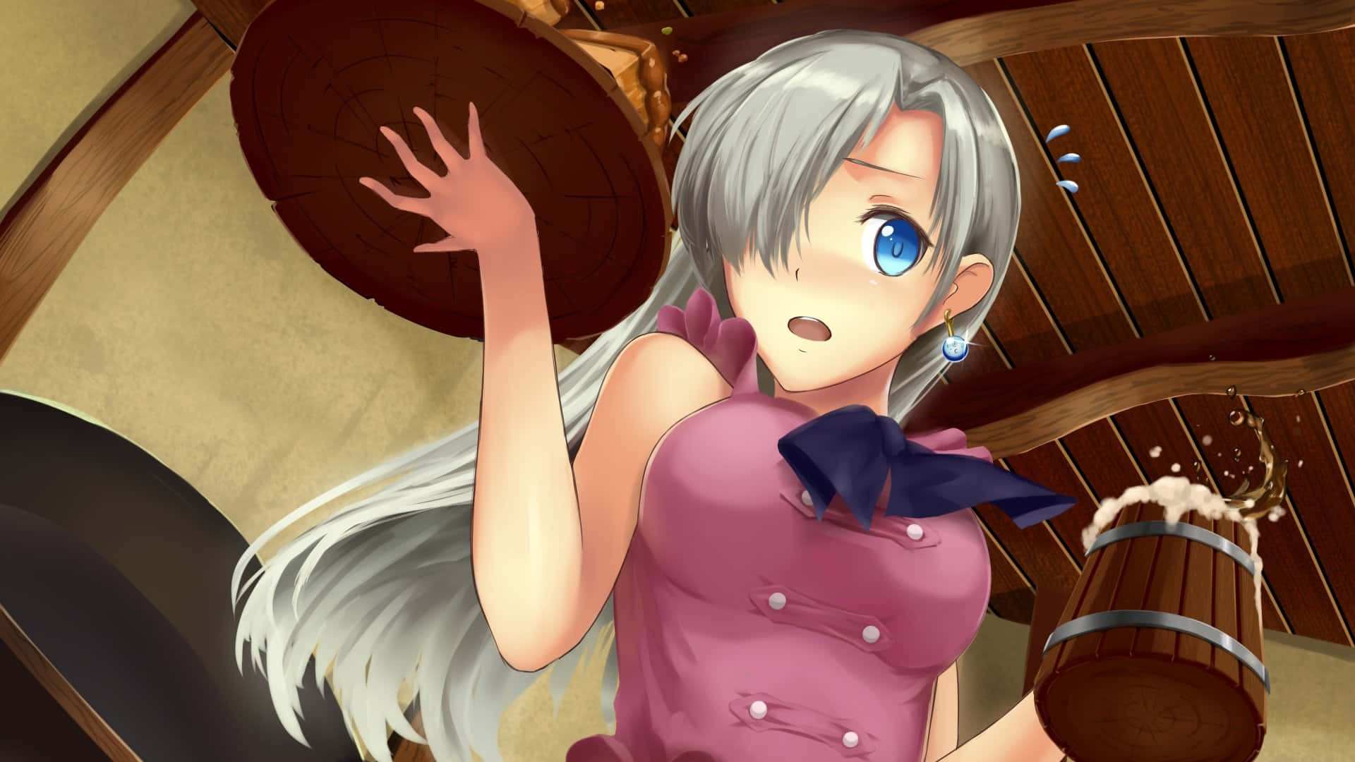 Elizabeth Liones, The Seven Deadly Sins, silver hair, Full HD Desktop Wallpaper