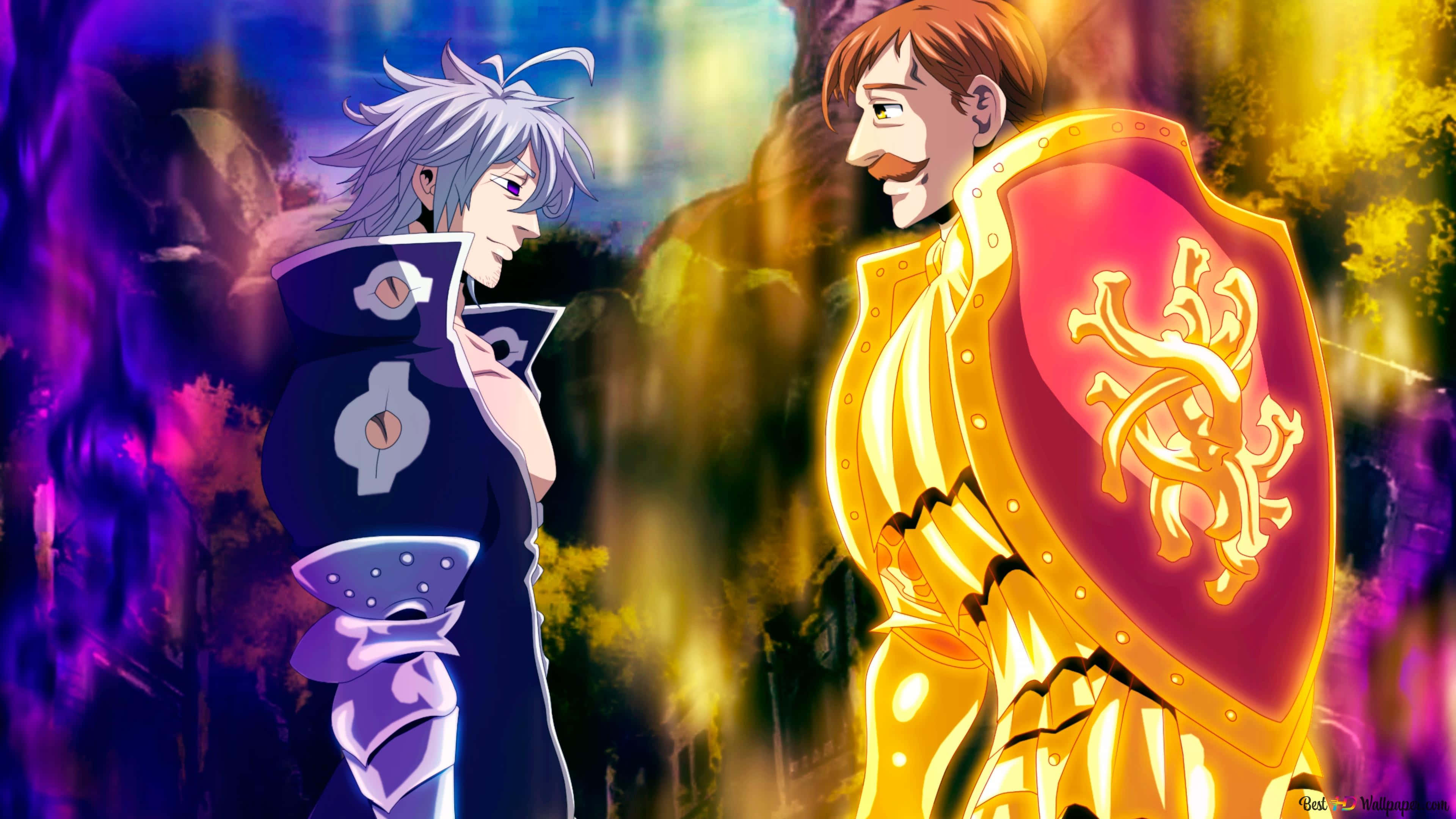 Seven Deadly Sins, dark armor, golden knight gear, 4K Desktop Wallpaper