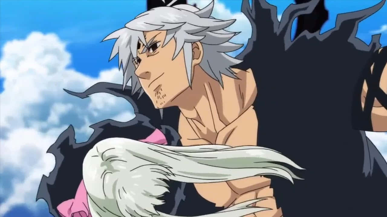 Seven Deadly Sins Estarossa, silver-haired anime warrior, white wings, HD Desktop Wallpaper
