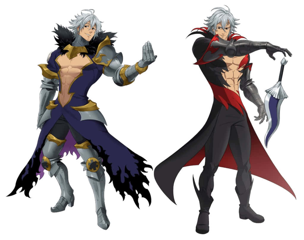 Seven Deadly Sins Estarossa, silver-haired male warriors, detailed armor, SD Desktop Wallpaper