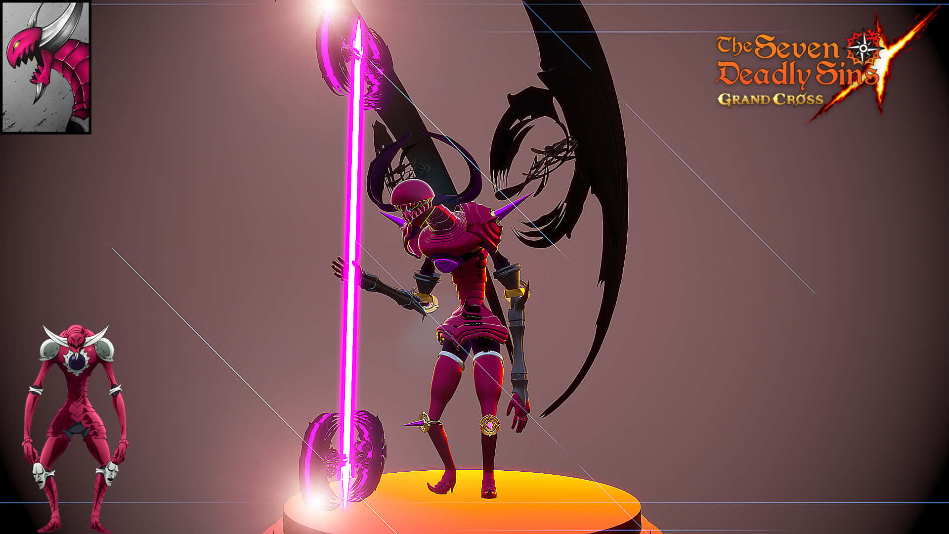 Galand, Seven Deadly Sins, pink armored anime warrior, Full HD Desktop Wallpaper