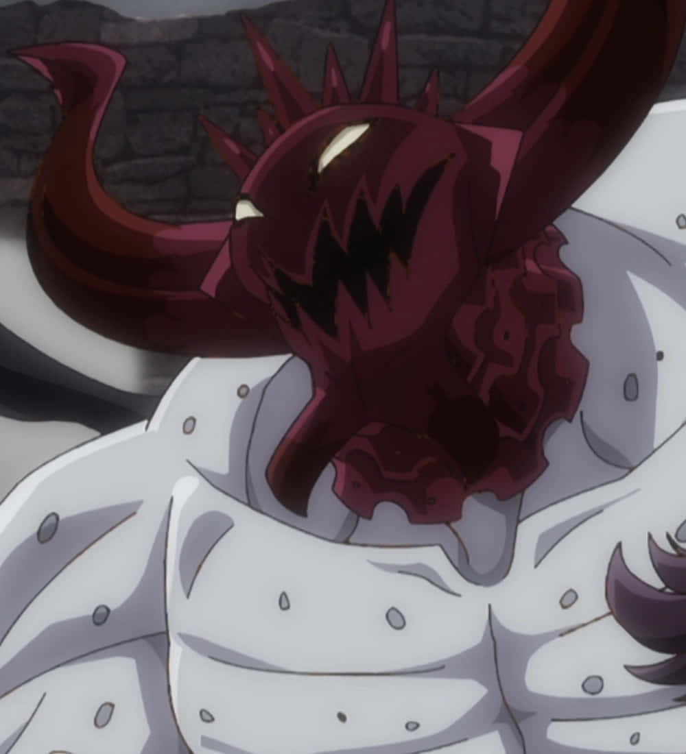 Seven Deadly Sins Galand, red demonic head, sharp horns, SD Phone Wallpaper