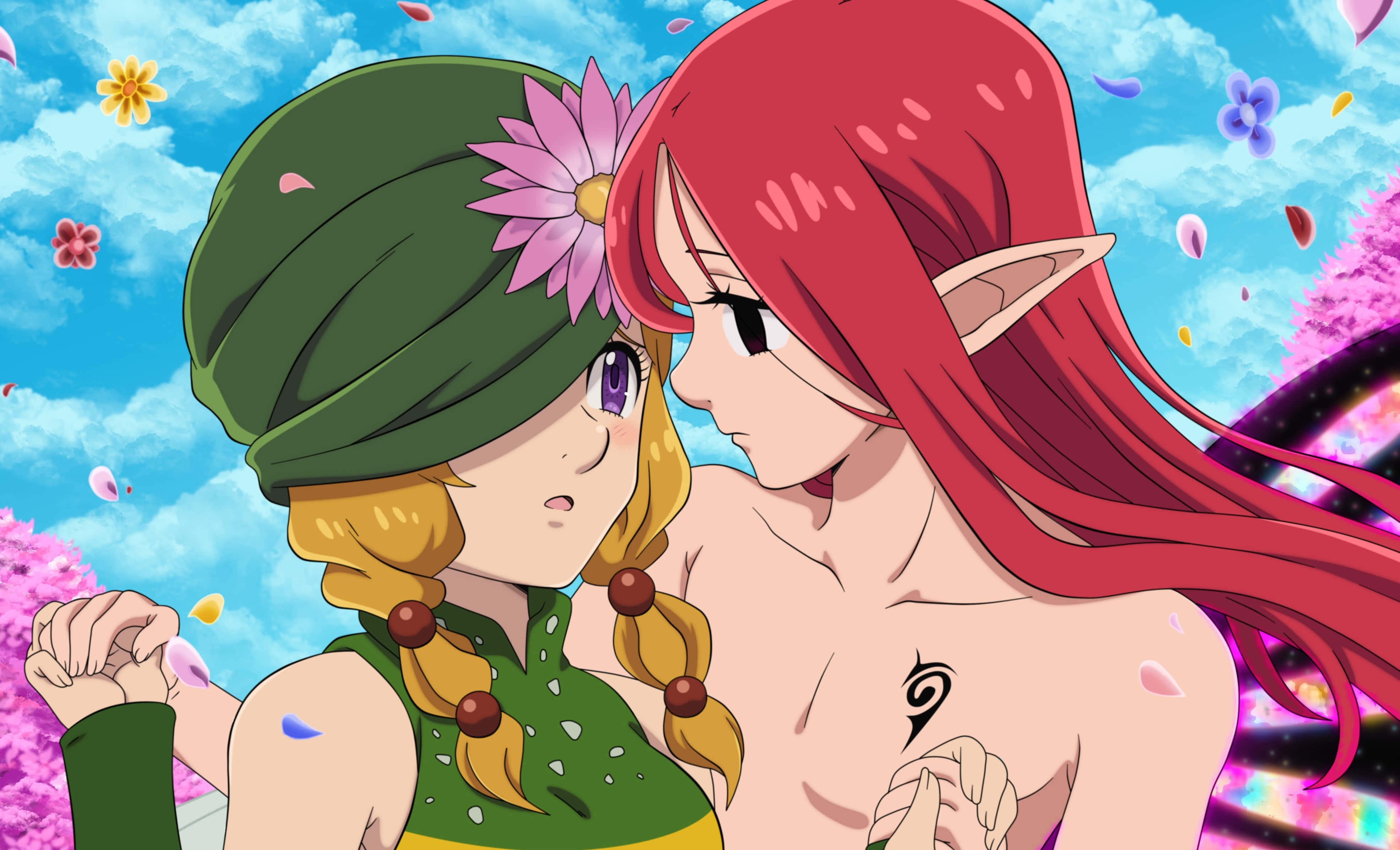 Gloxinia, anime characters, red hair, 4K Desktop Wallpaper