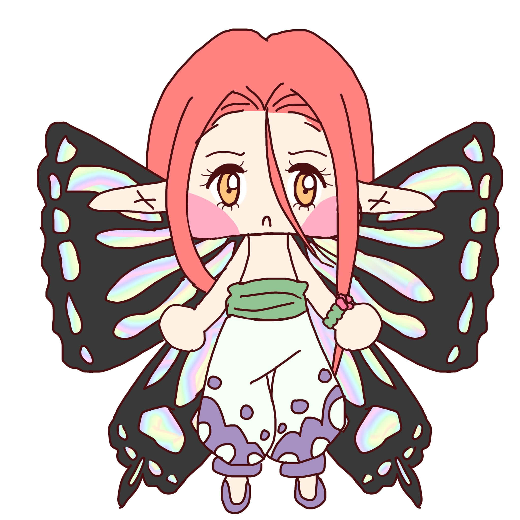 Gloxinia, chibi anime girl, pink hair, Full HD Desktop Wallpaper