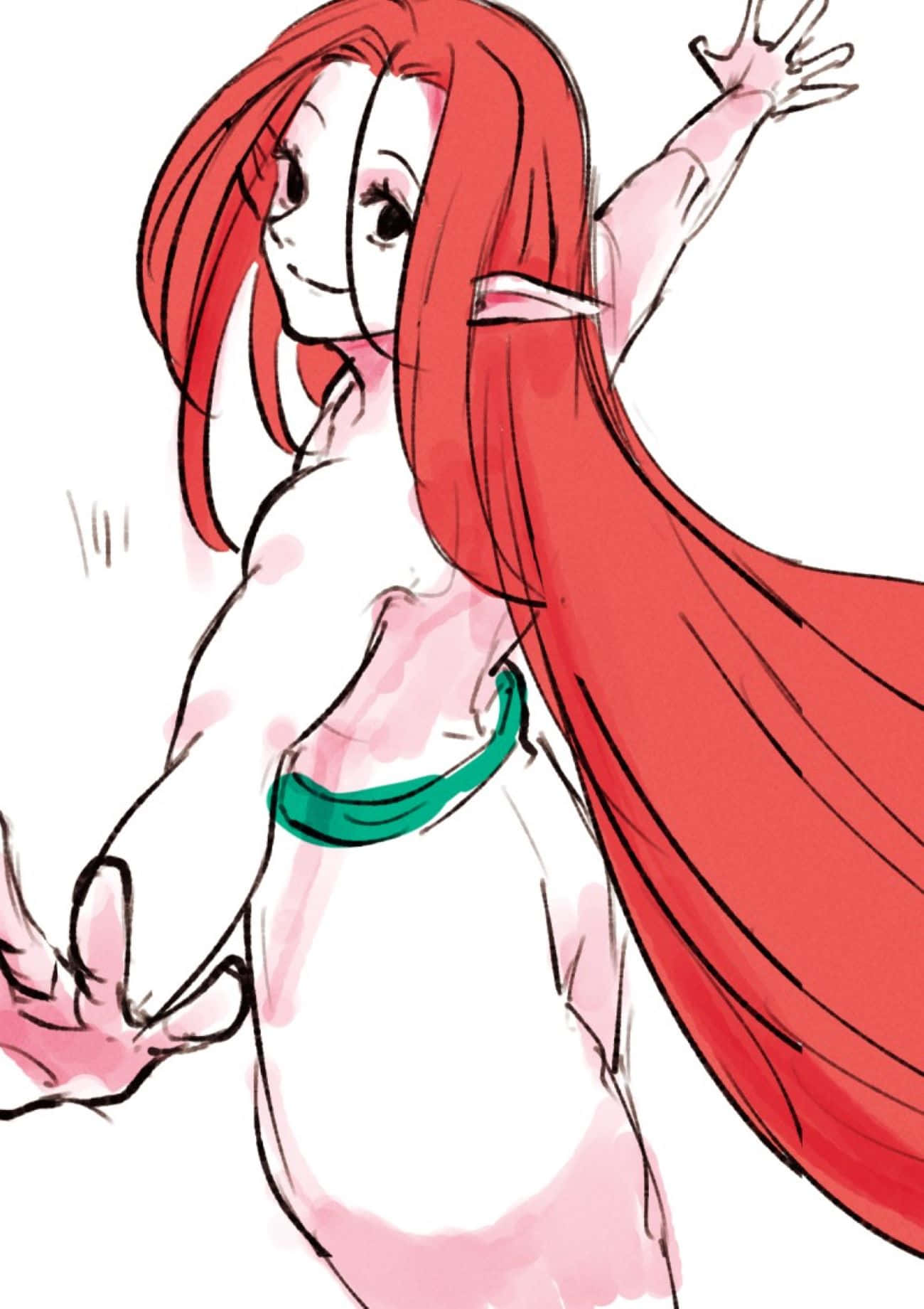 Gloxinia, anime elf girl, long flowing red hair, HD Phone Wallpaper