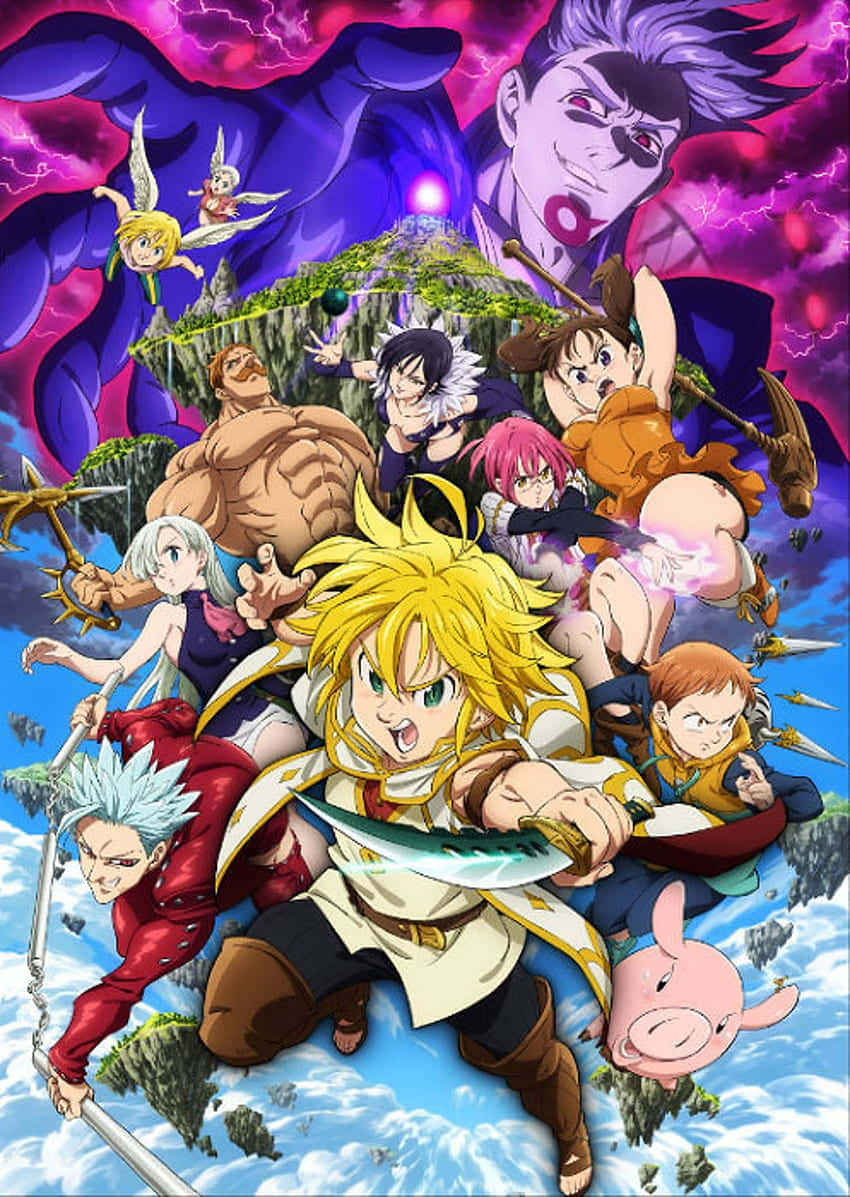 Seven Deadly Sins iPhone, anime, heroes and villains, SD Phone Wallpaper
