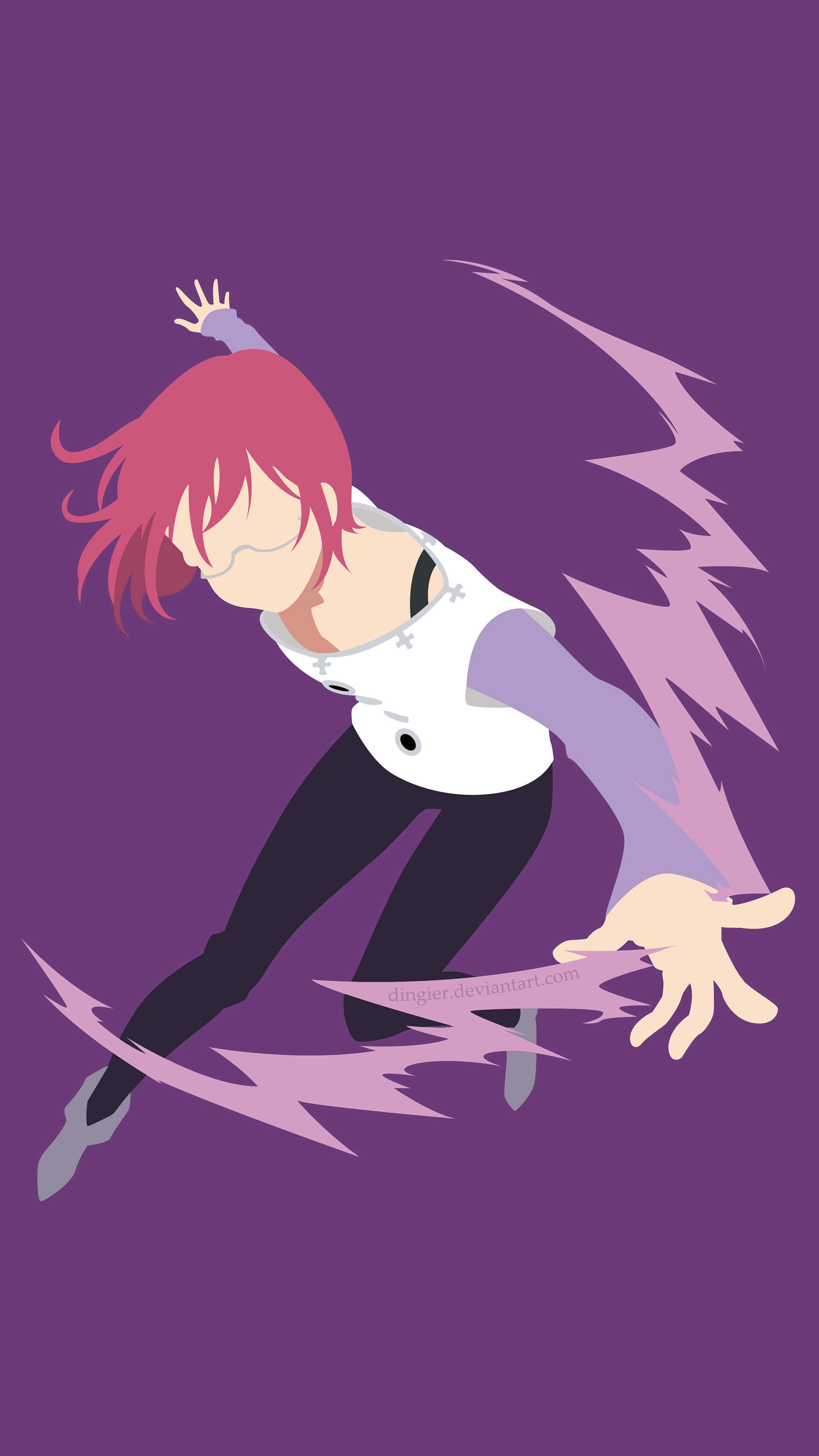Seven Deadly Sins iPhone, red hair, white top, 4K Phone Wallpaper