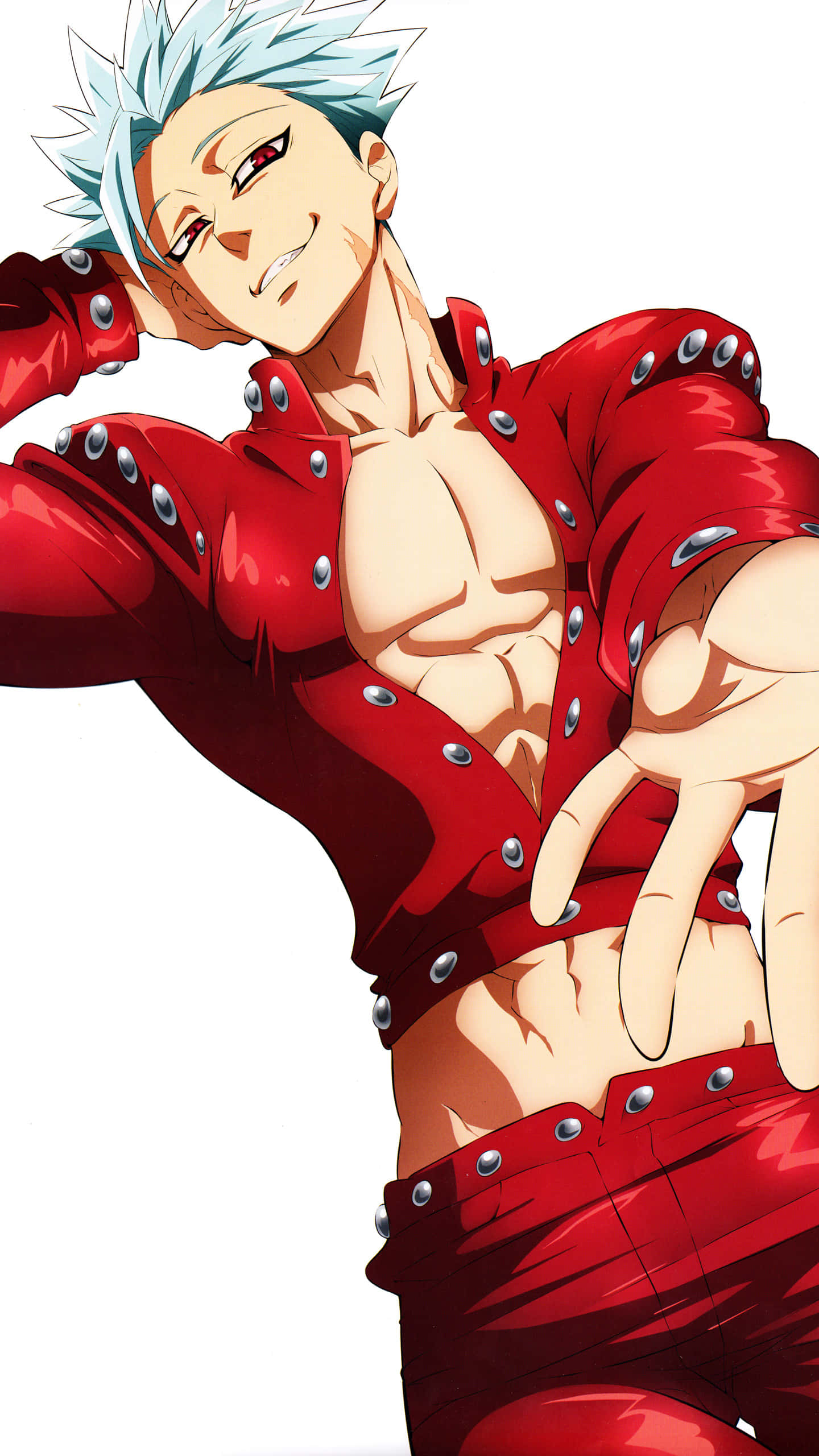 Seven Deadly Sins iPhone, anime man, spiky blue hair, 2K Phone Wallpaper