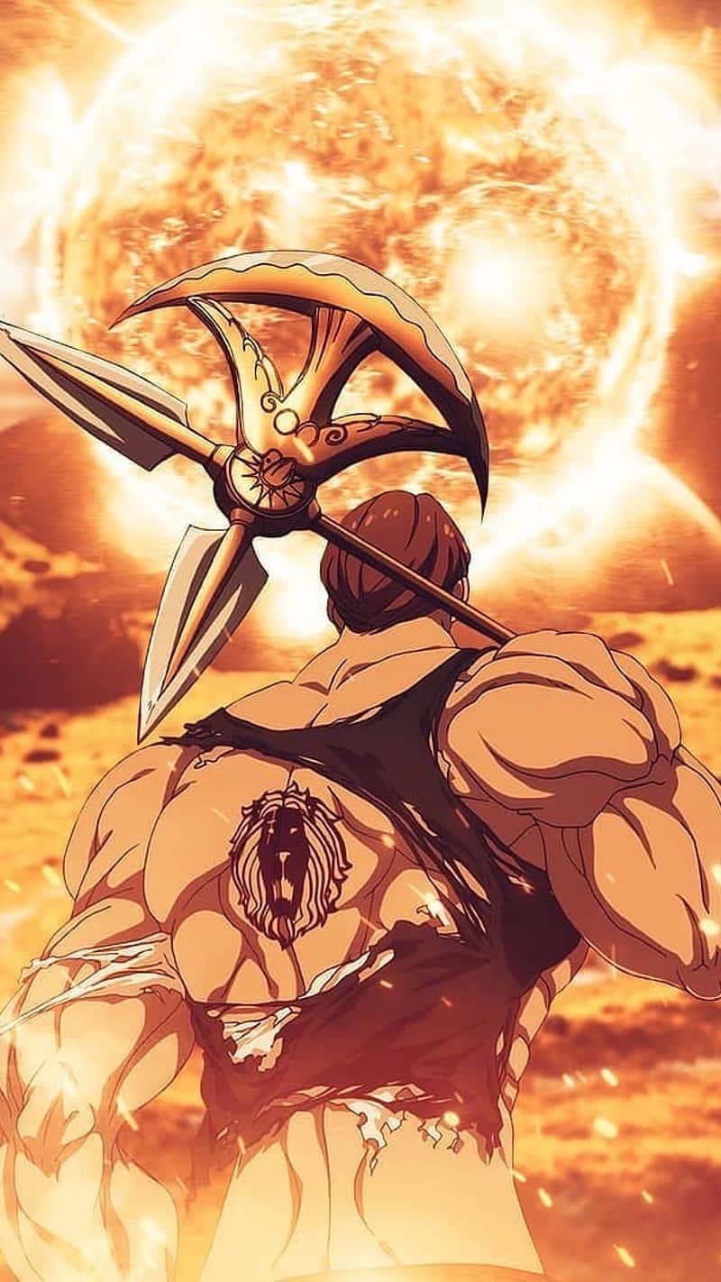 Seven Deadly Sins iPhone, anime warrior, lion tattoo, HD Phone Wallpaper