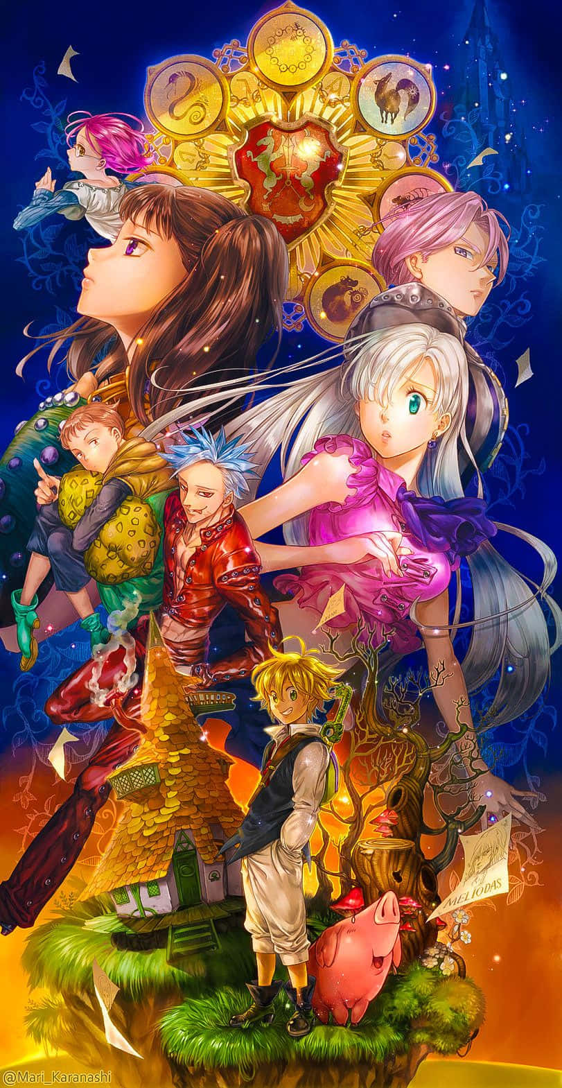 Seven Deadly Sins, iPhone, floating island, HD Phone Wallpaper