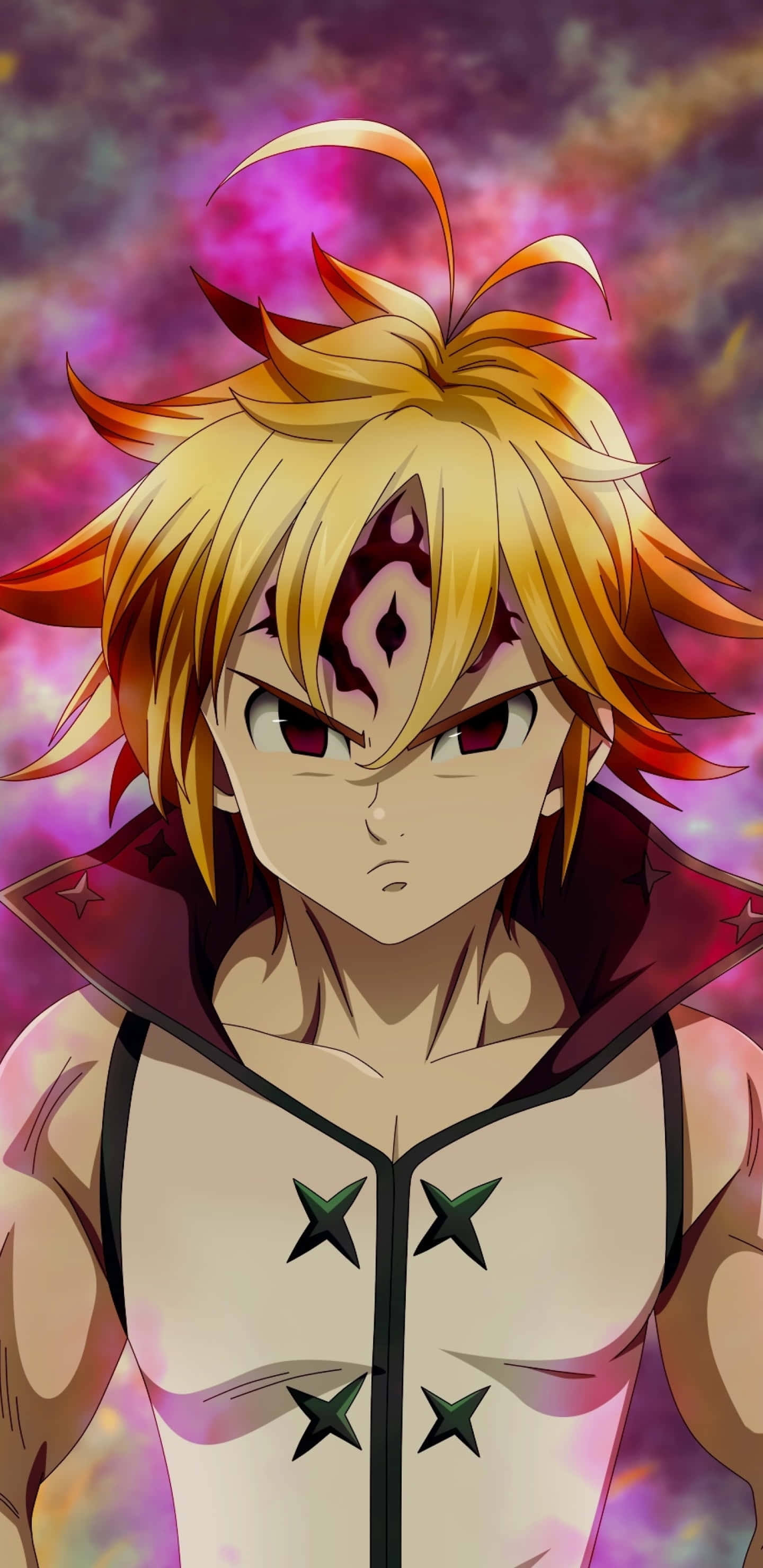 Seven Deadly Sins iPhone, anime character, spiky blonde hair, 2K Phone Wallpaper