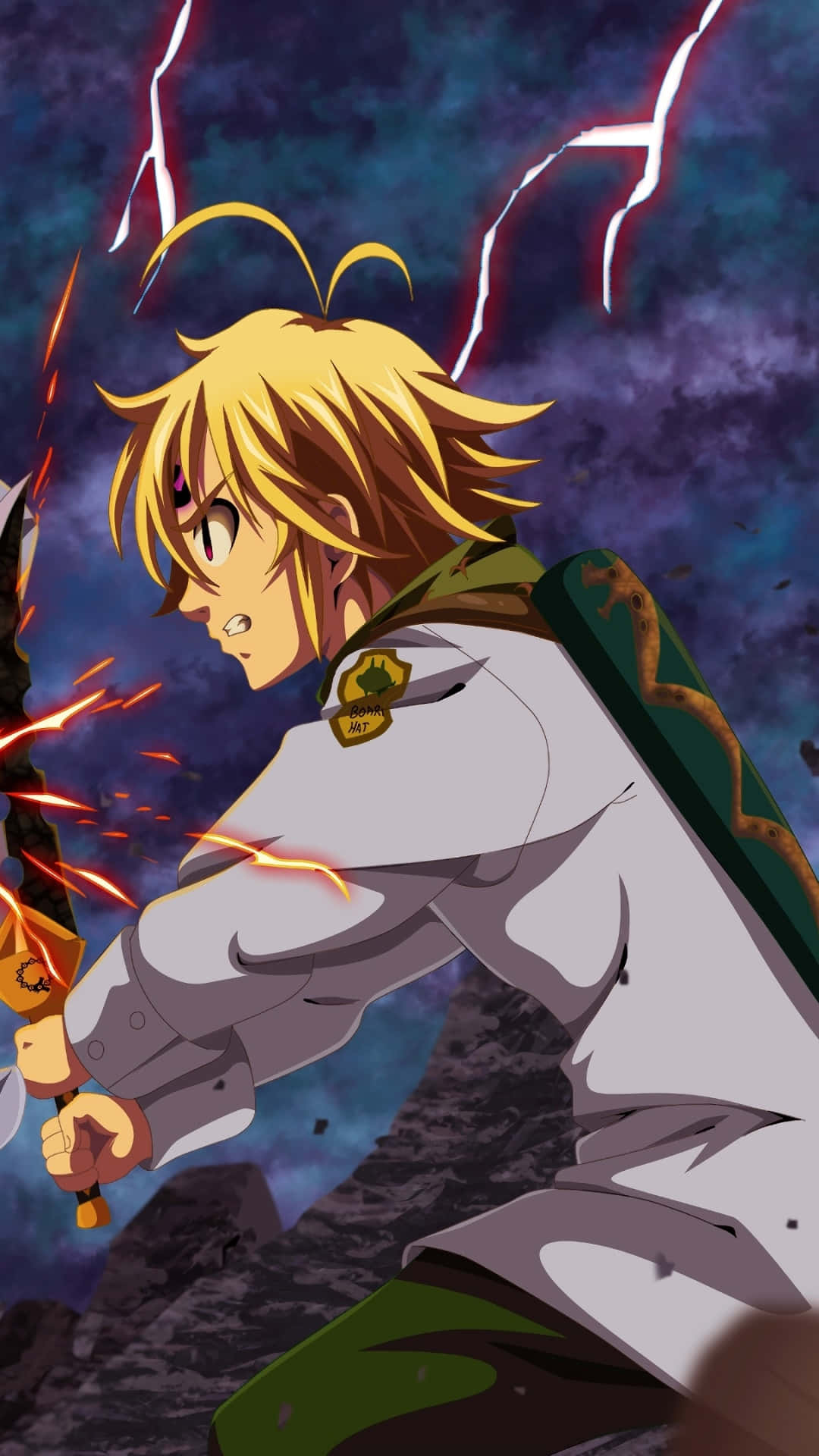 Seven Deadly Sins iPhone, anime warrior, golden hair, Full HD Phone Wallpaper