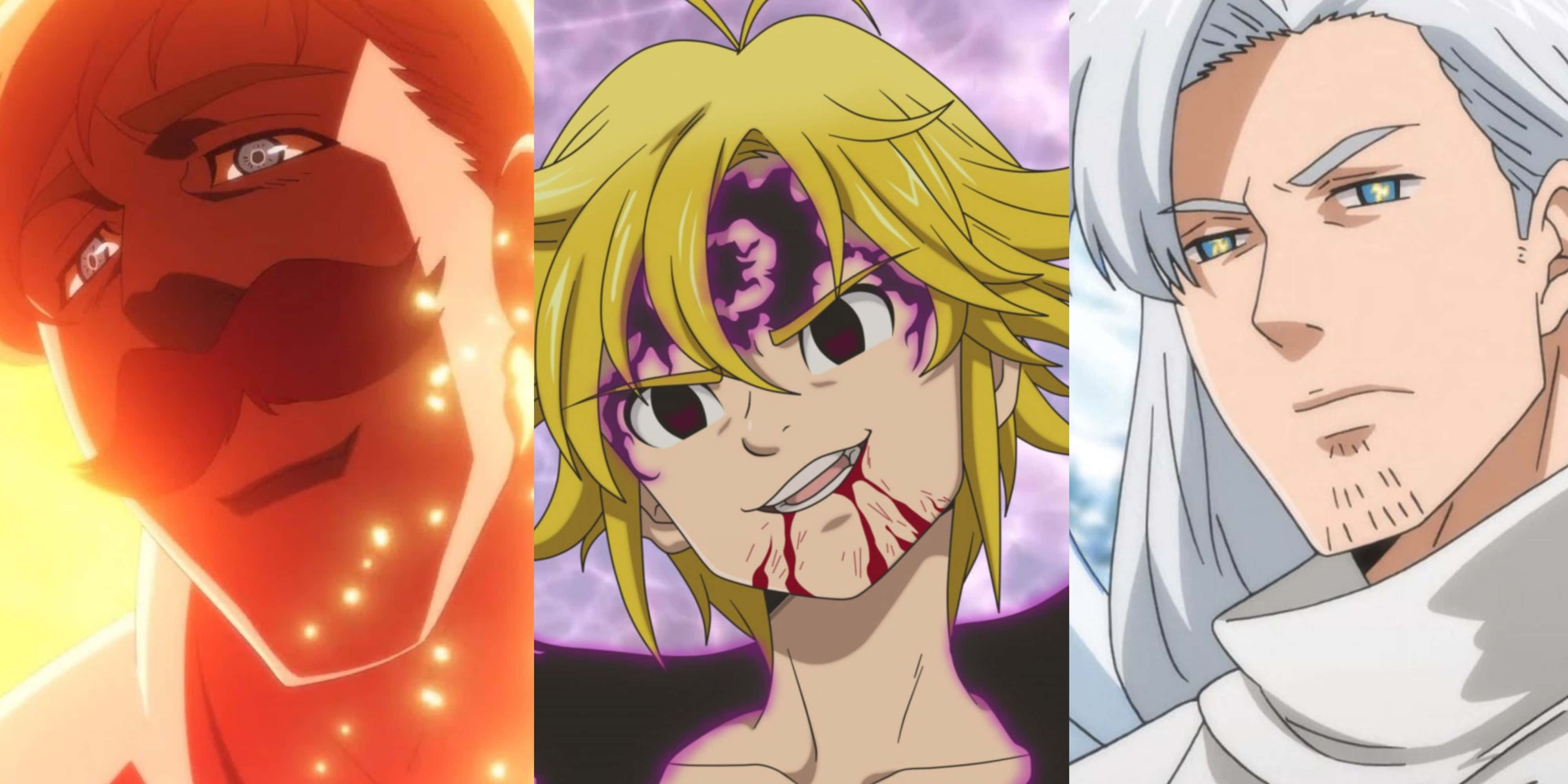 Seven Deadly Sins Mael, anime characters, vibrant color palettes, 4K Desktop Wallpaper