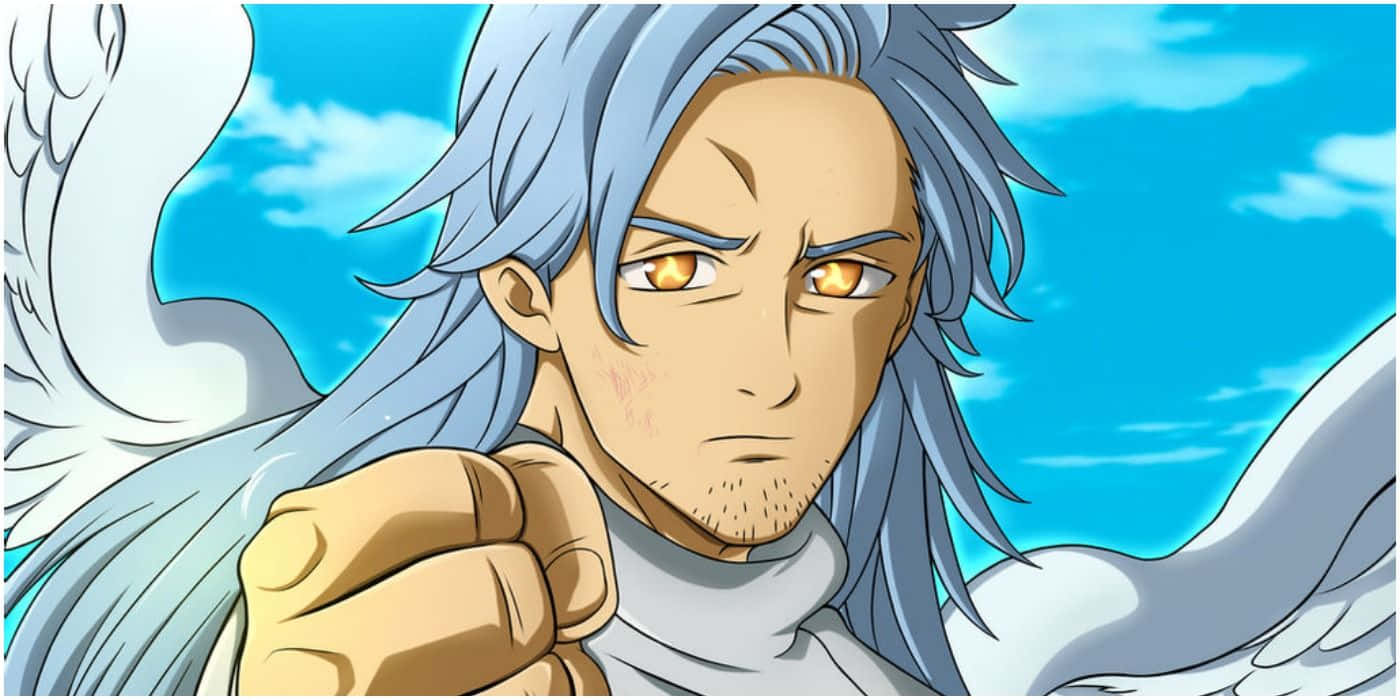 Mael, anime angel, silver hair, HD Desktop Wallpaper