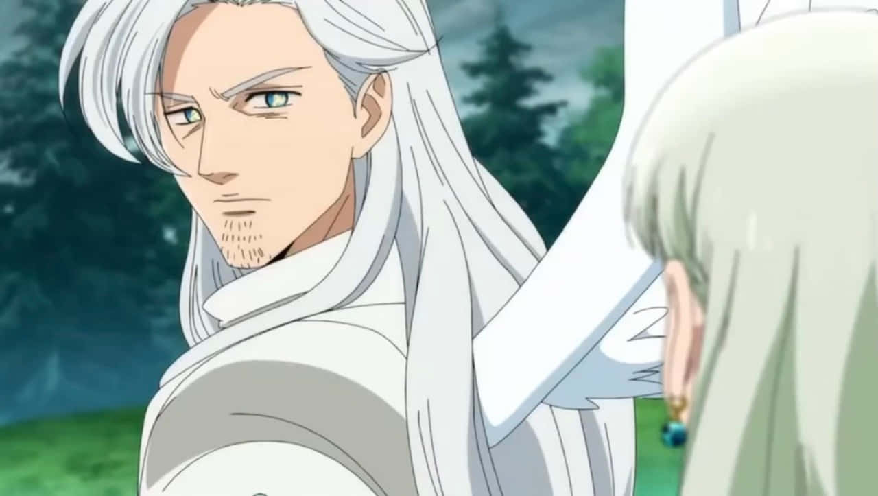 Mael, anime man, long white hair, HD Desktop Wallpaper