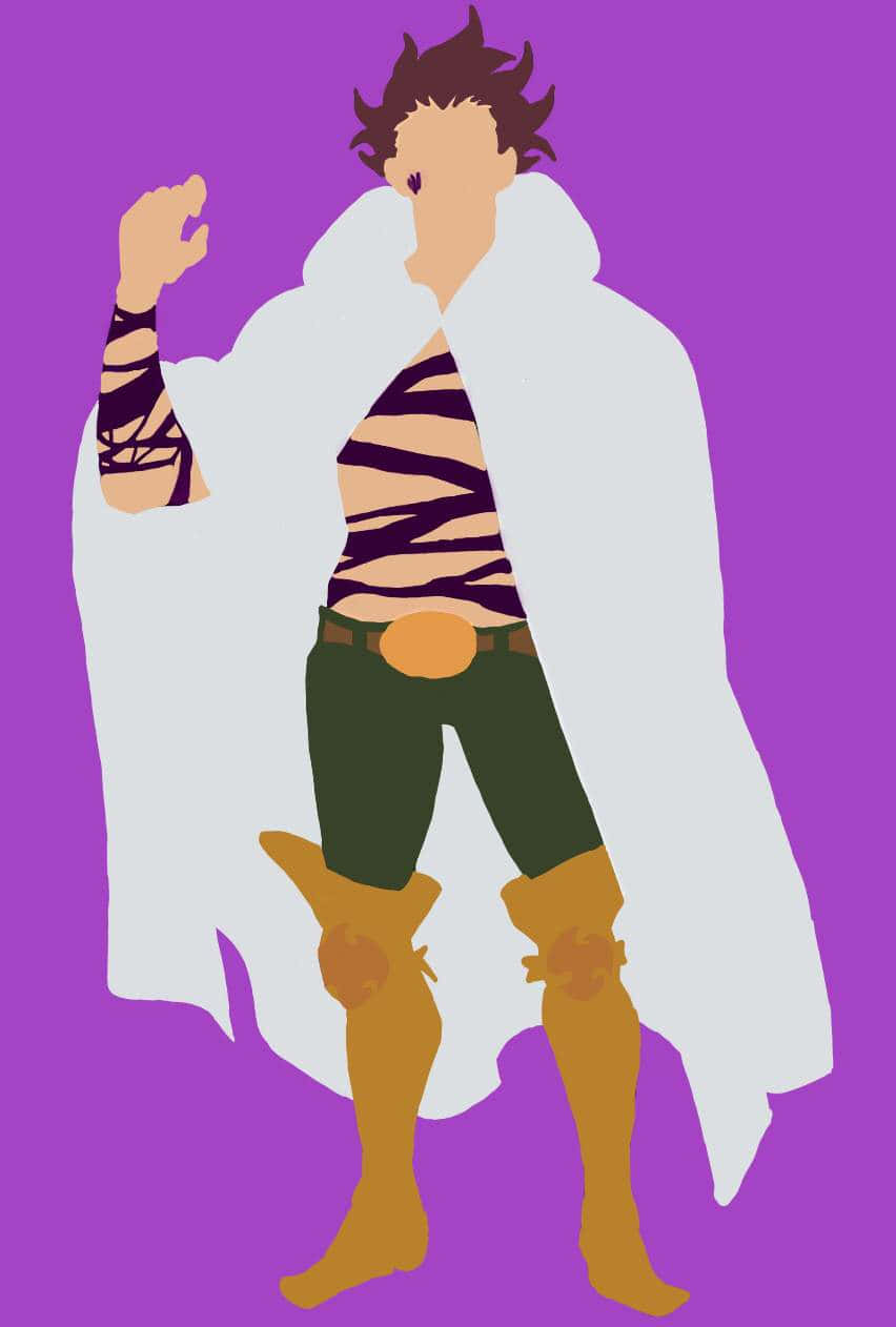 Monspeet Seven Deadly Sins, white cape, purple tiger-striped torso, SD Phone Wallpaper