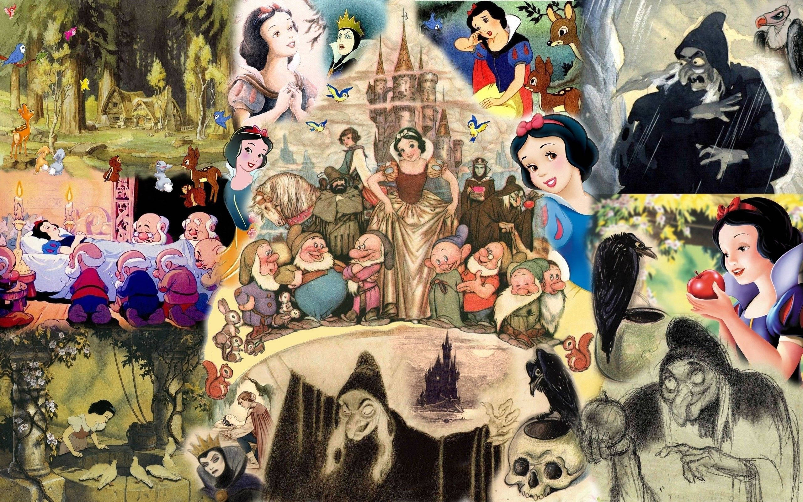 Seven Dwarfs, Snow White, dwarfs, 2K Desktop Wallpaper
