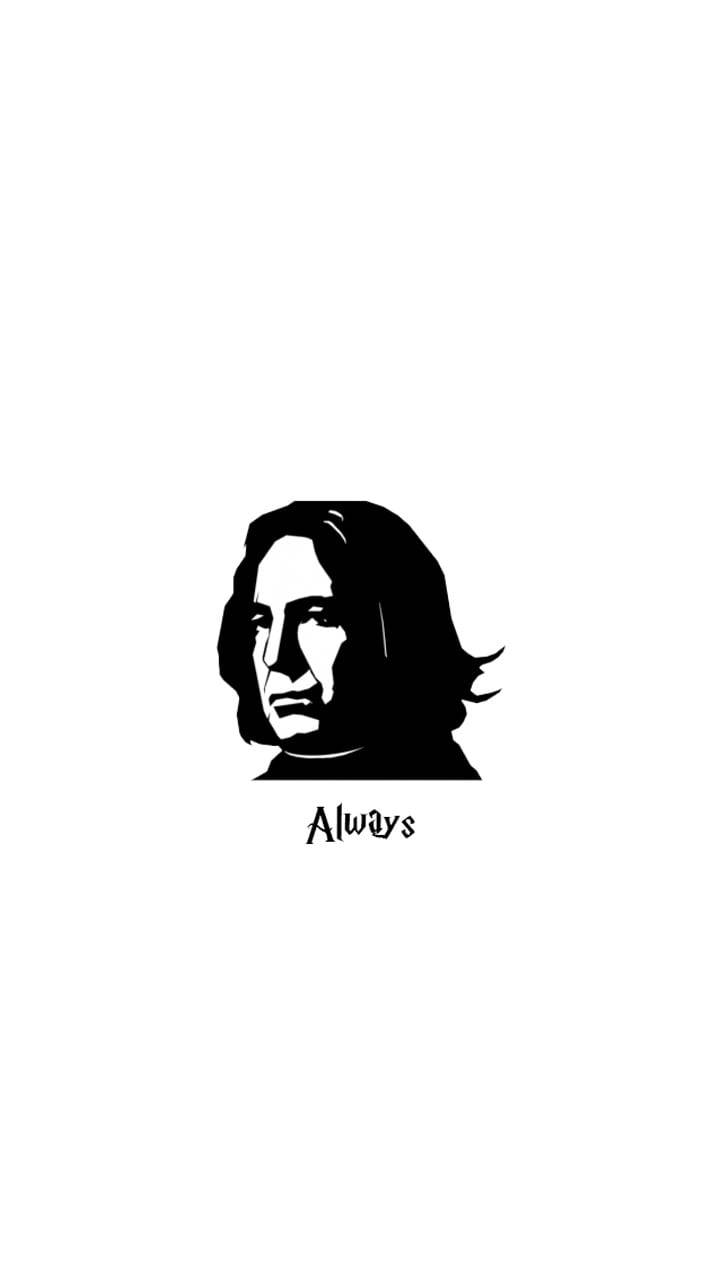 Severus Snape, black silhouette, long hair, HD Phone Wallpaper