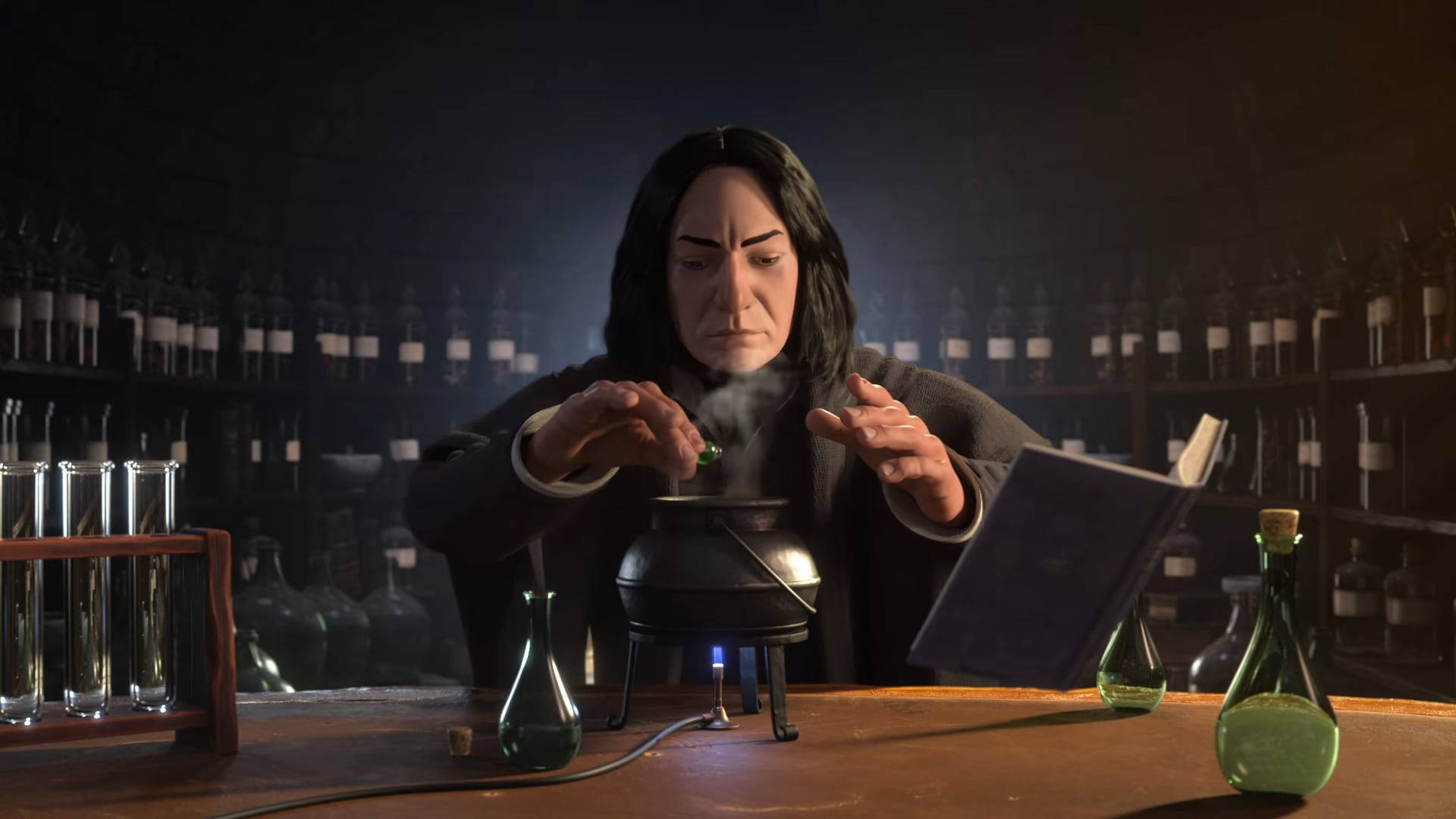 Severus Snape, cauldron, potion lab, Full HD Desktop Wallpaper