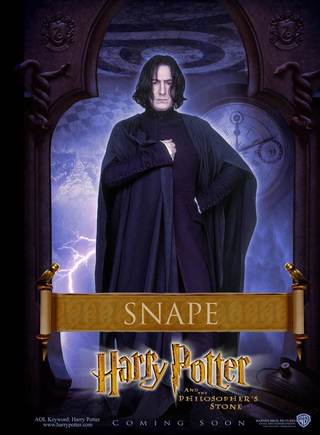 Severus Snape, dark ornate archway, lightning, HD Phone Wallpaper